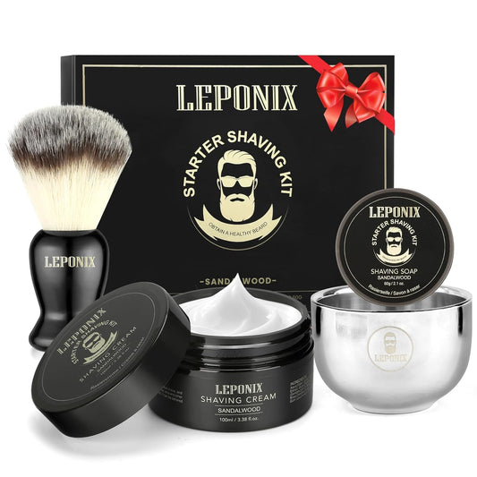 Shaving Kit for Men, Include Shaving Soap, Brush, Cream & Bowl – Premium Aftershave Gift Set for Him, Husband, Boyfriend – Ideal Stocking Stuffers & Grooming Essentials