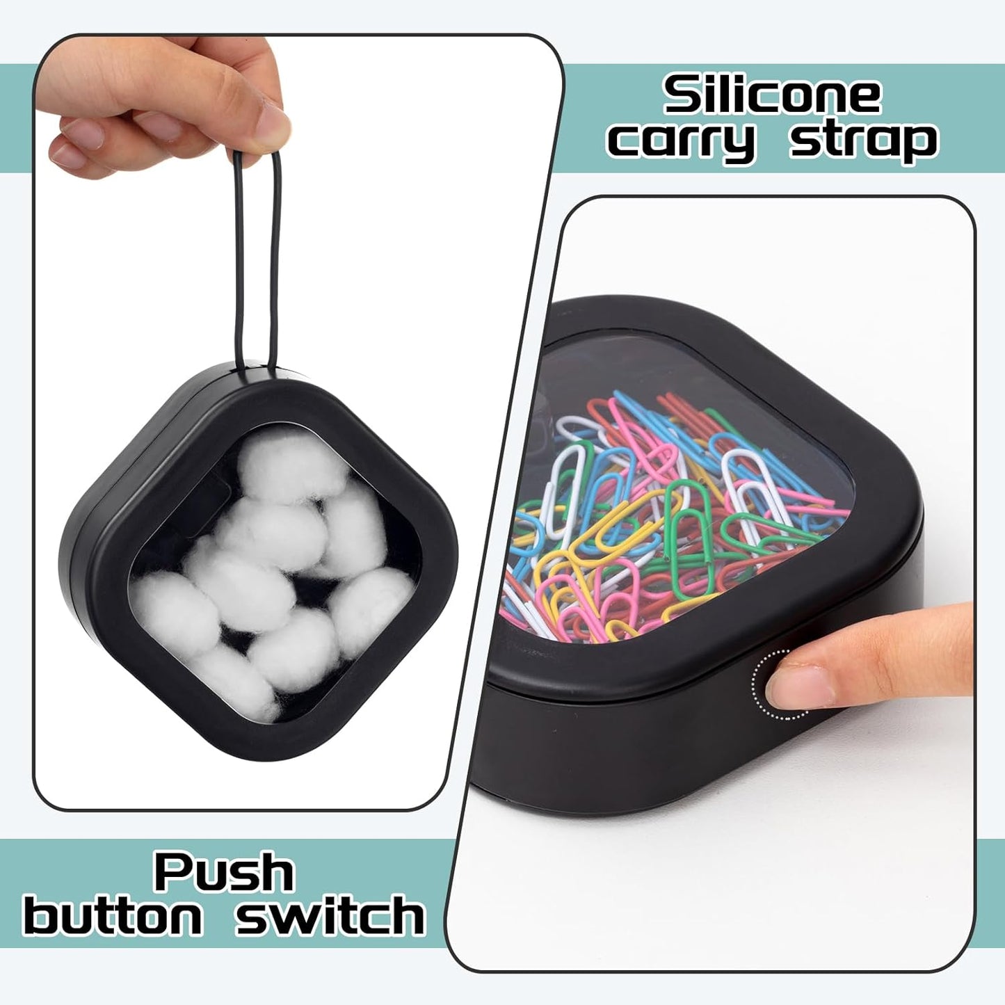 Kathfly 4 Pcs Assorted Colors Hair Tie Organizer Portable Hair Accessory Storage Containers Stackable Tie Bobby Pin Holder Home Cotton Swab Dispenser Accessories Jewelry Organizer Box