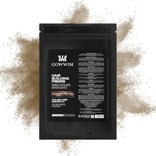 Gowwim Hair Fibers，Instant Building Thickening Fibers for Thinning Loss Hair Natural Grey Coverage Touch up Bald Spot Cover up Waterproof & Sweatproof for Women & Men 100g