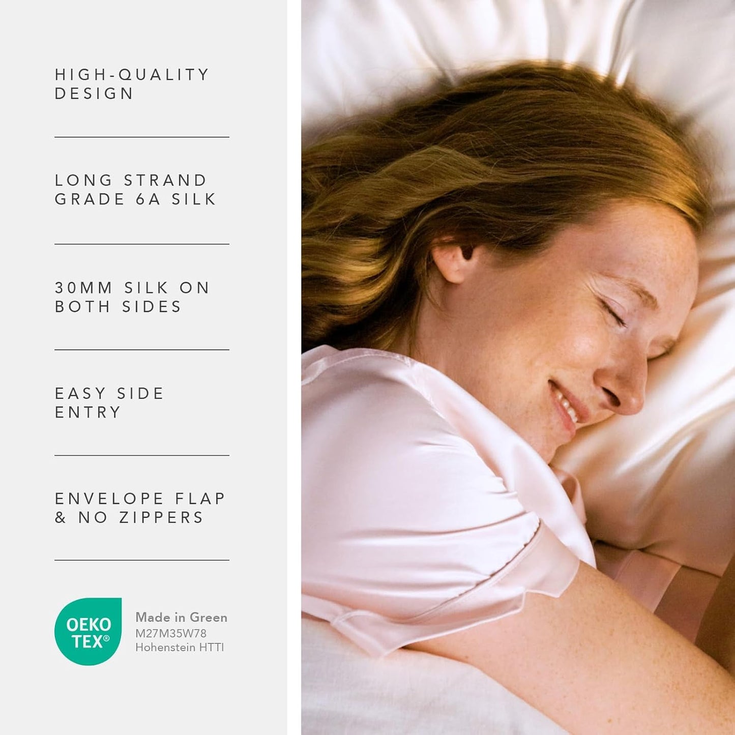 Fishers Finery 30mm 100% Pure Mulberry Silk Pillowcase 2 Pack, Quality Tested (Silver, Standard, 2 Pack)