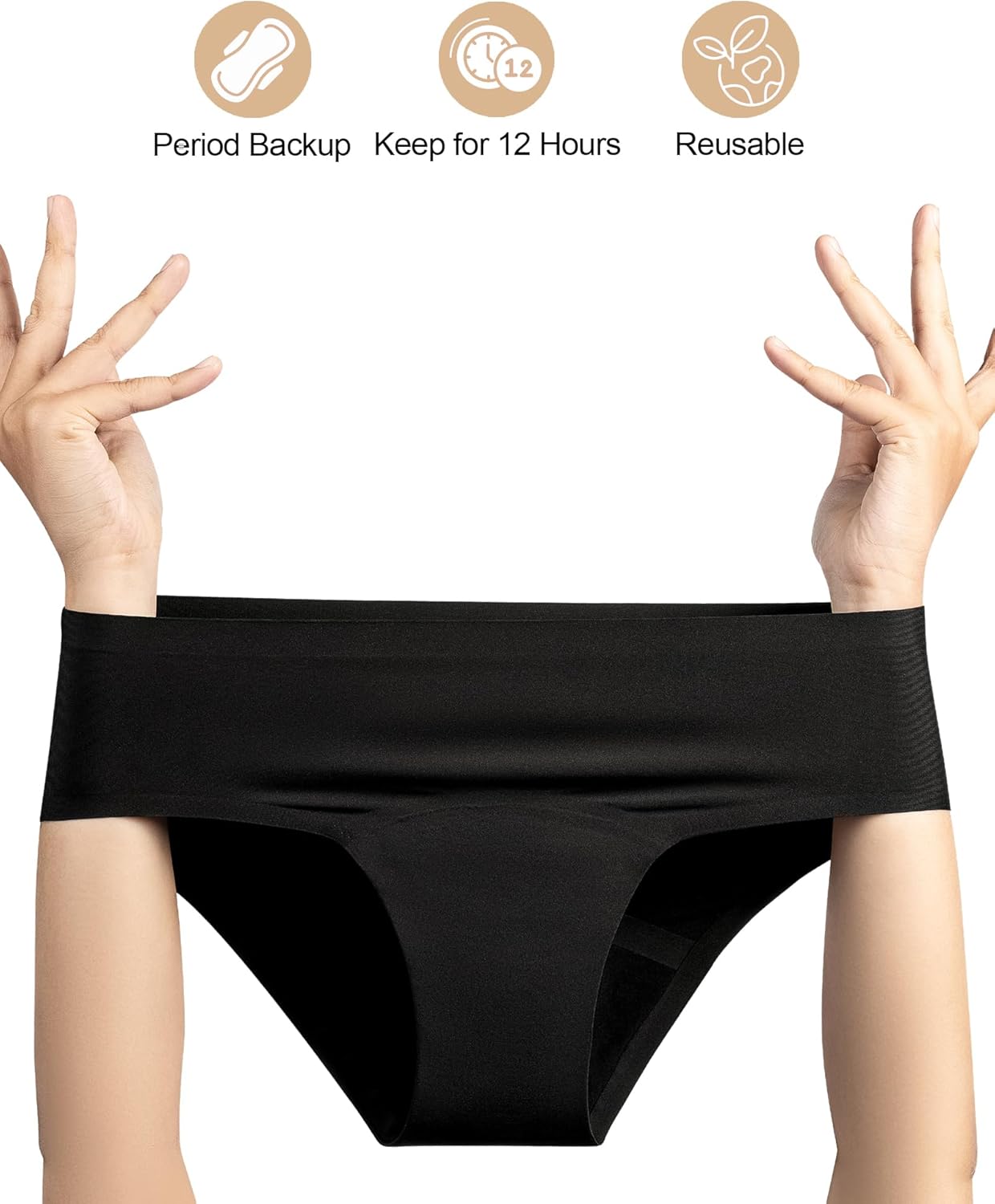EcoPeriod Period Underwear for Women Heavy Flow, Leakproof Menstrual Underwear Seamless Period Panties, No Show Panty