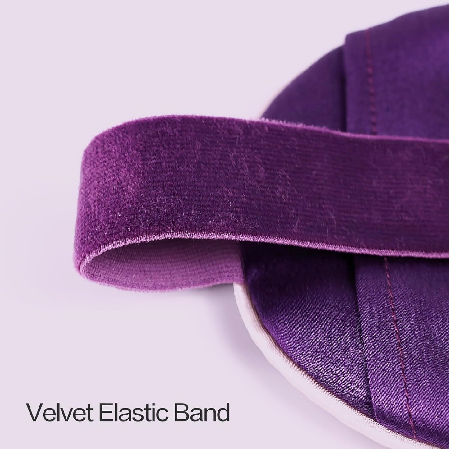 Luxury Silk Sleep Mask with 22mm Mulberry Silk, Velvet Elastic Band, Heat Therapy Pocket, and Travel Pouch, Purple Color