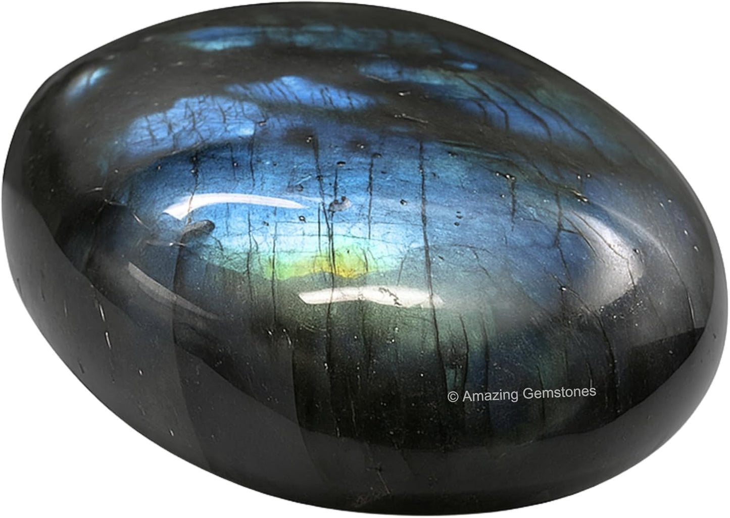 Amazing Gemstone Labradorite Crystals, Healing Stones - Large Palm Stone Crystals Piedra for Good Luck, Balanced Positive Energy, Meditation - Unique Stocking Stuffers, Birthday Gifts for Women, Men