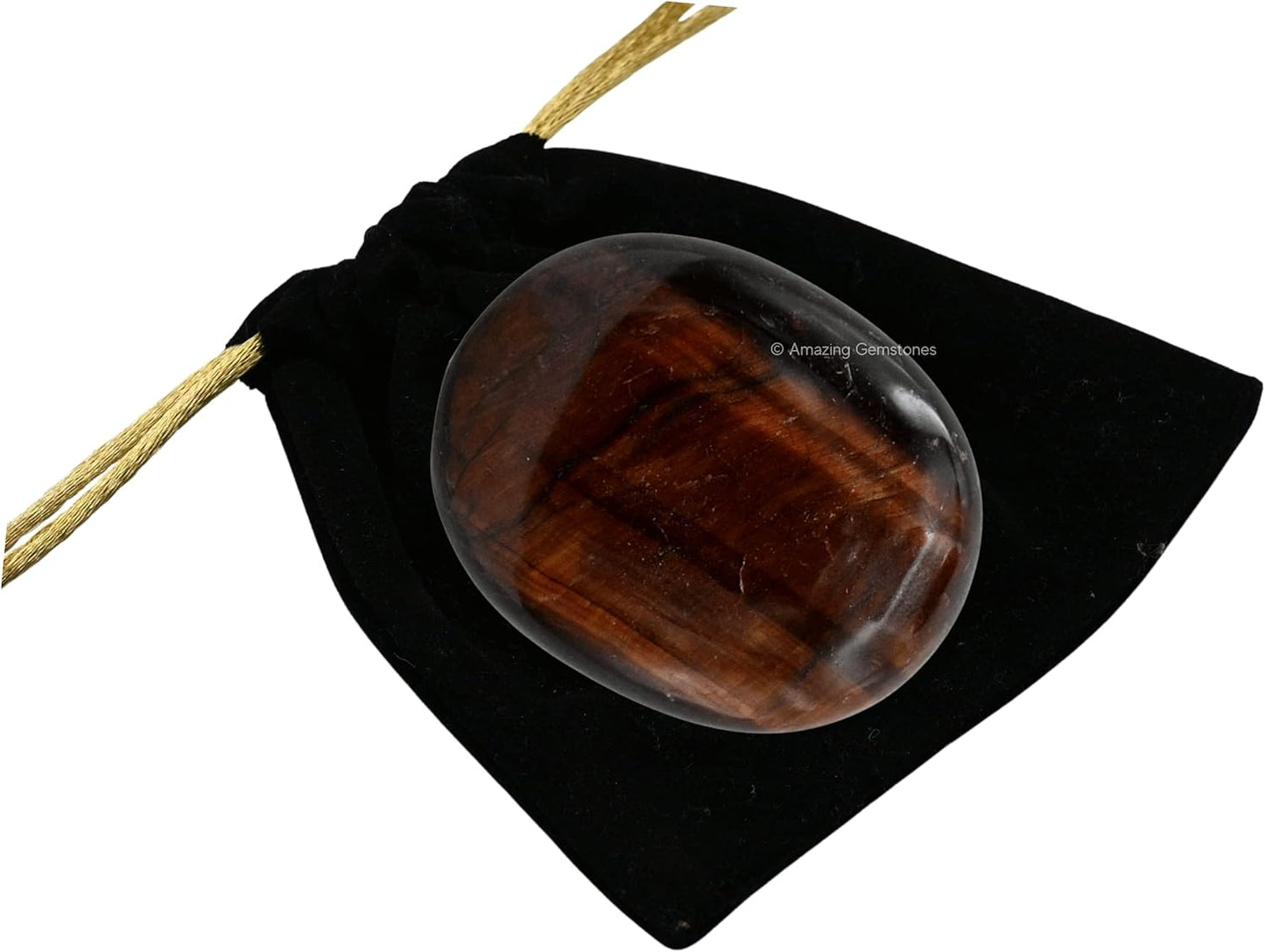 Amazing Gemstone Red Tiger Eye Crystals and Healing Stones - Large Palm Stone Crystals Piedra - Crystal for Good Luck, Balanced Positive Energy, Meditation - Unique Stocking Stuffers, Gifts for Women