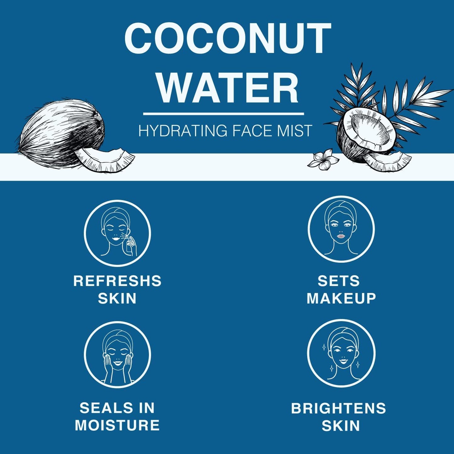 BEAUTE DE PROVENCE | Face & Body Mist Spray - Hydrating Coconut Water With Moisturizing Hyaluronic Acid | Instant Cooling, Conditoning, Hydrating | 8 FL OZ