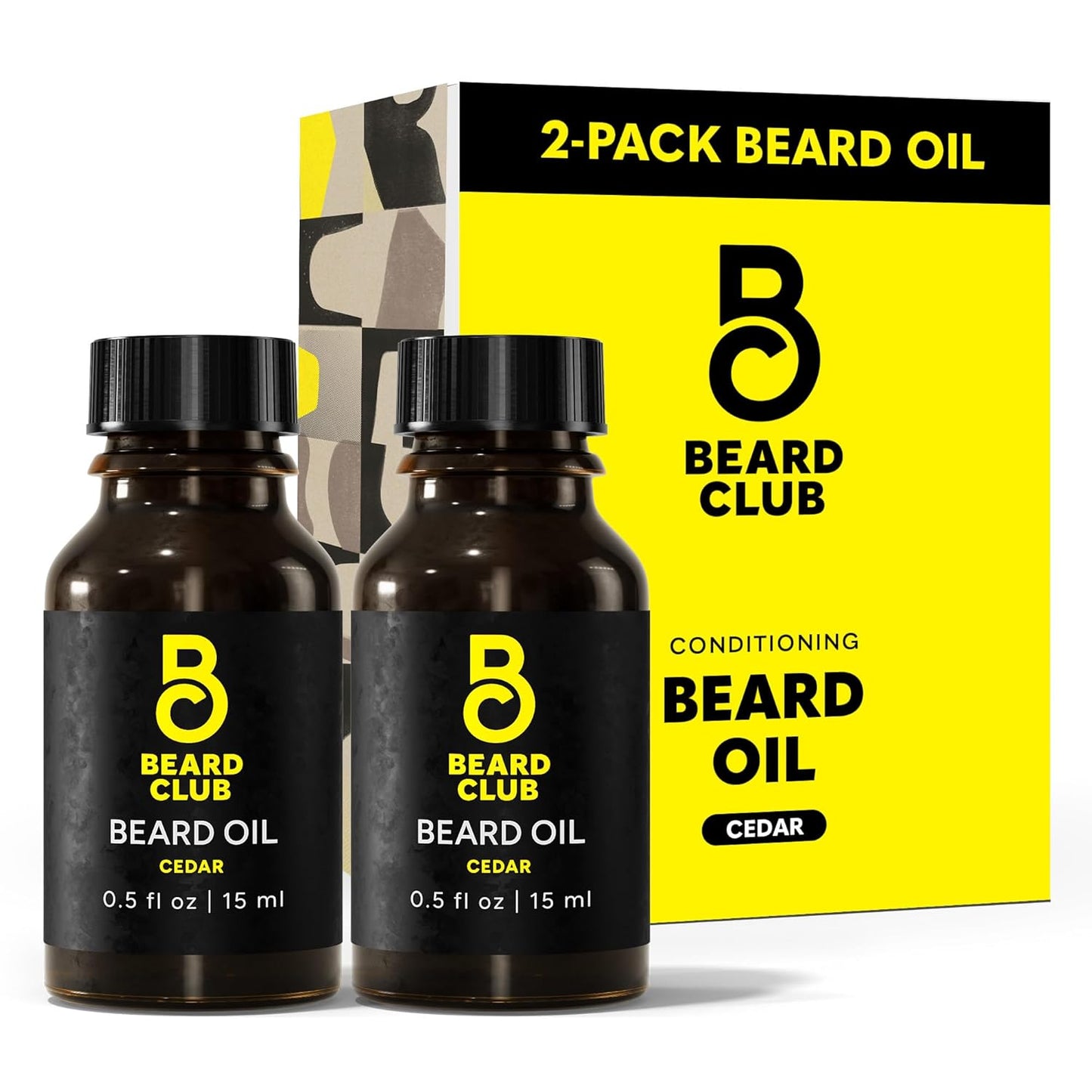 The Beard Club Premium Cedar Beard Oil for Men - Natural Castor & Almond Oils - Beard & Mustache Conditioner - Hydrates, Moisturizes, Softens & Soothes Skin - Strengthens Follicles (2PK)