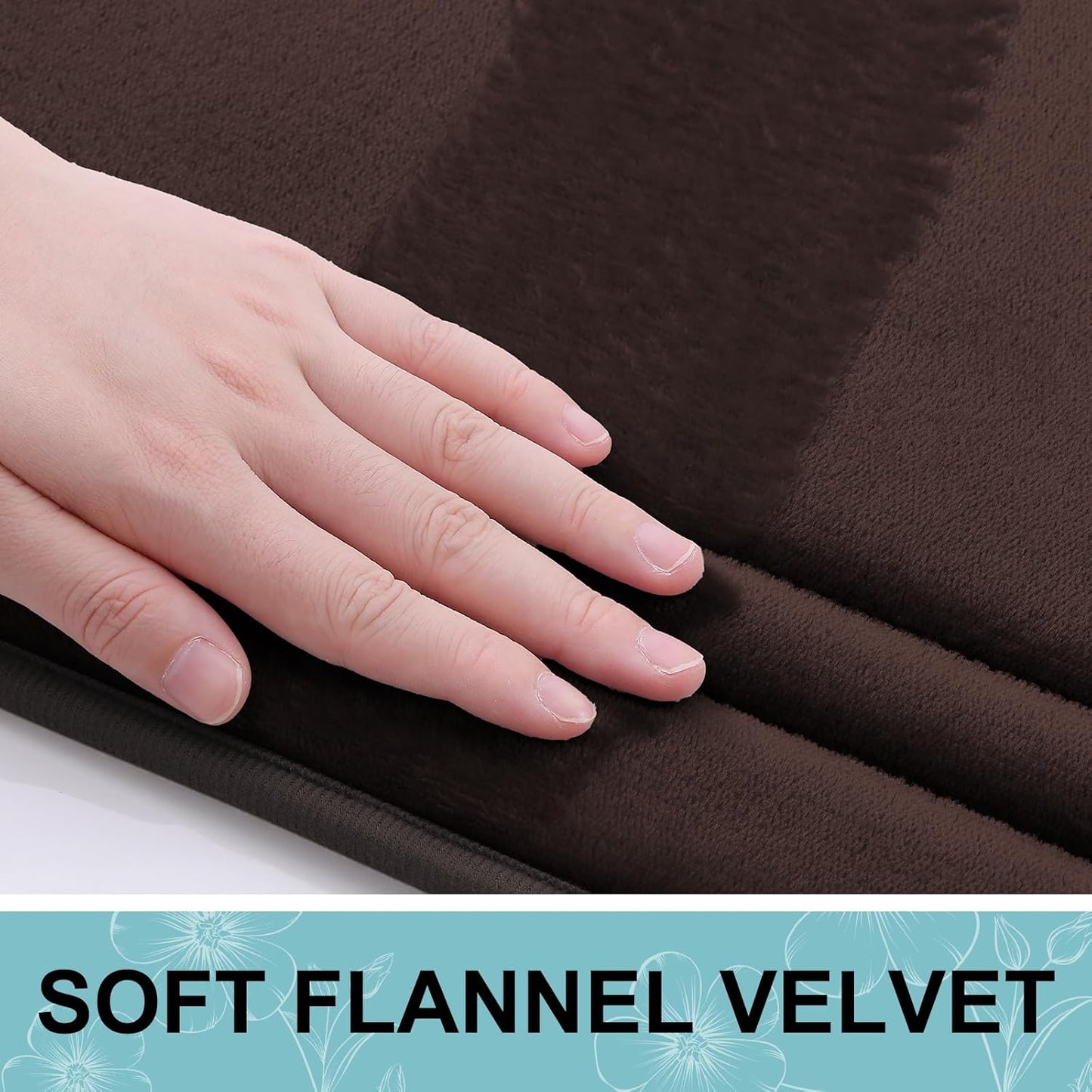 Grandaily Memory Foam Bath Mat Rug 47x20, Ultra Soft, Non-Slip and Absorbent Bathroom Rugs, Machine Wash Dry, Comfortable Bath Carpet for Bathroom Floor, Tub and Shower, Brown