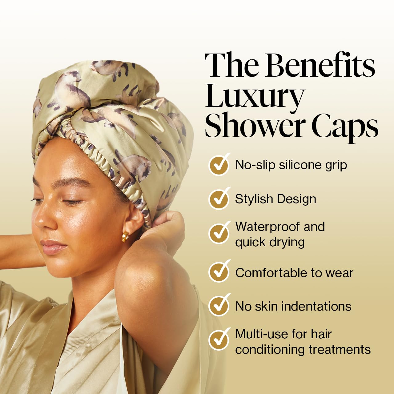 Kitsch Harry Potter x Satin Microfiber Hair Towel Wrap for Women - Super Absorbent, Quick Dry, Anti-Frizz, for Long & Short Hairs, Turbans for Women, Hair Wrap - Hufflepuff