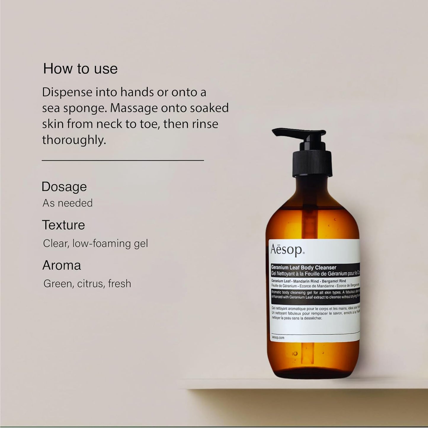 Aesop Geranium Leaf Body Cleanser + Scrub | 16.9 oz + 6.2 oz