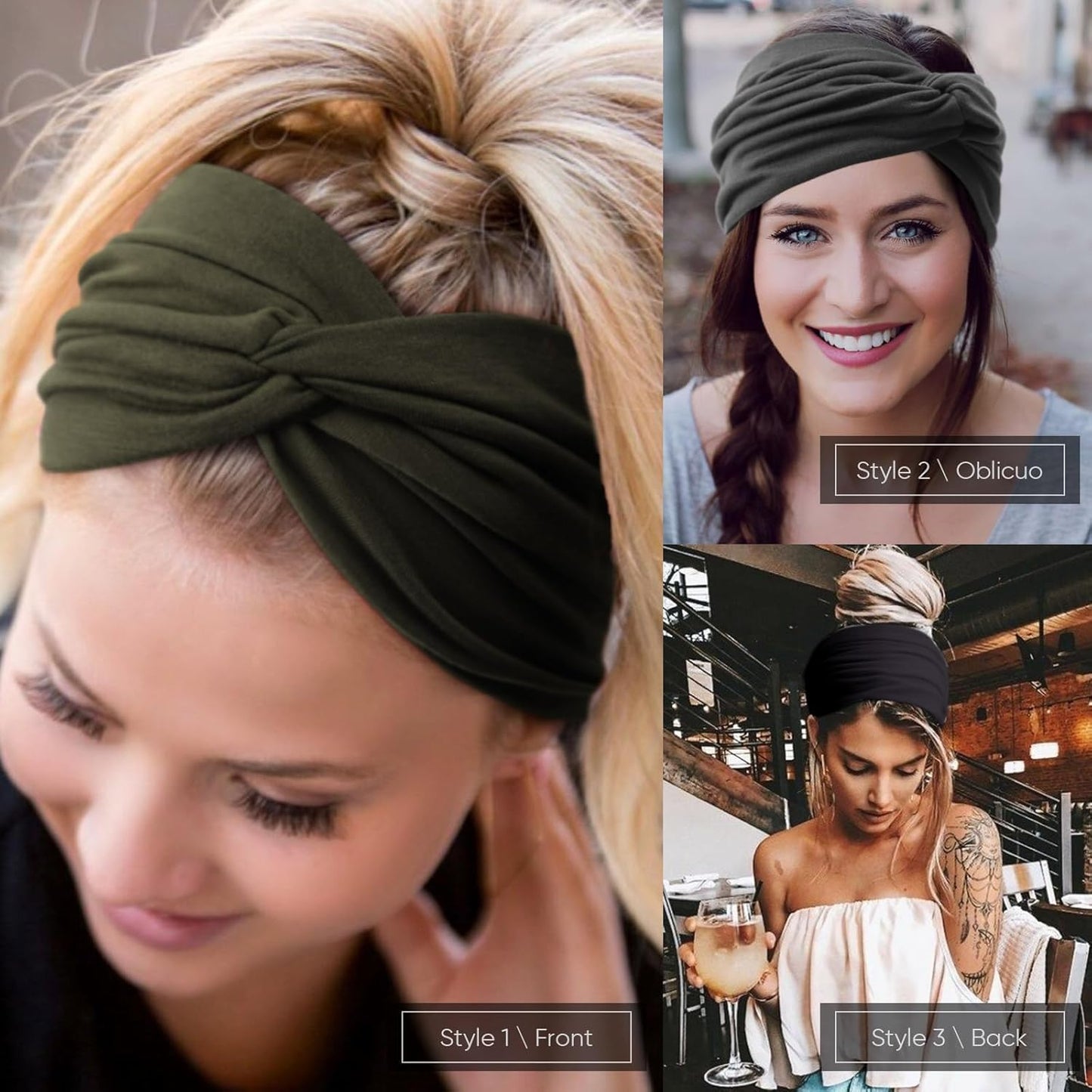 Extra Wide Headbands for Women Large Turban Headband Non Slip Boho Elastic Hairband Hair Twisted Knot Head Bands Accessories