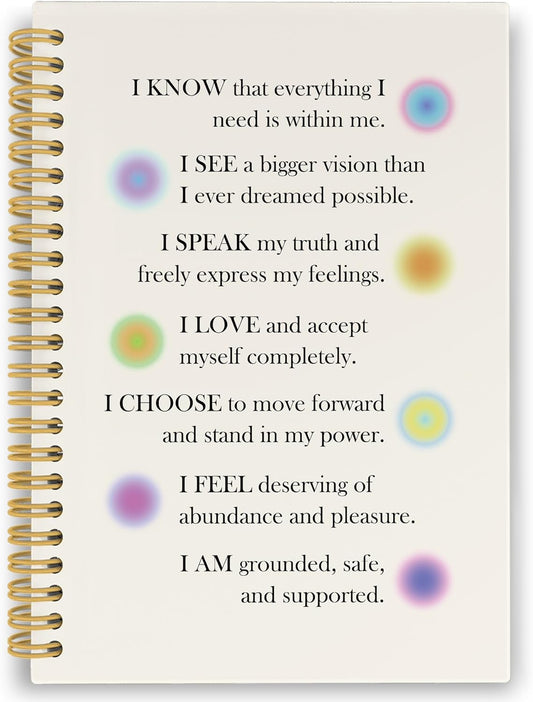 Inspirational Spiral Notebook, Motivational Journaling Notebooks for Note Taking, Preppy Aura Aesthetic Hardcover Journals for Women 160 Pages 5.5x8.3 Inch, Mental Health Gifts for Women