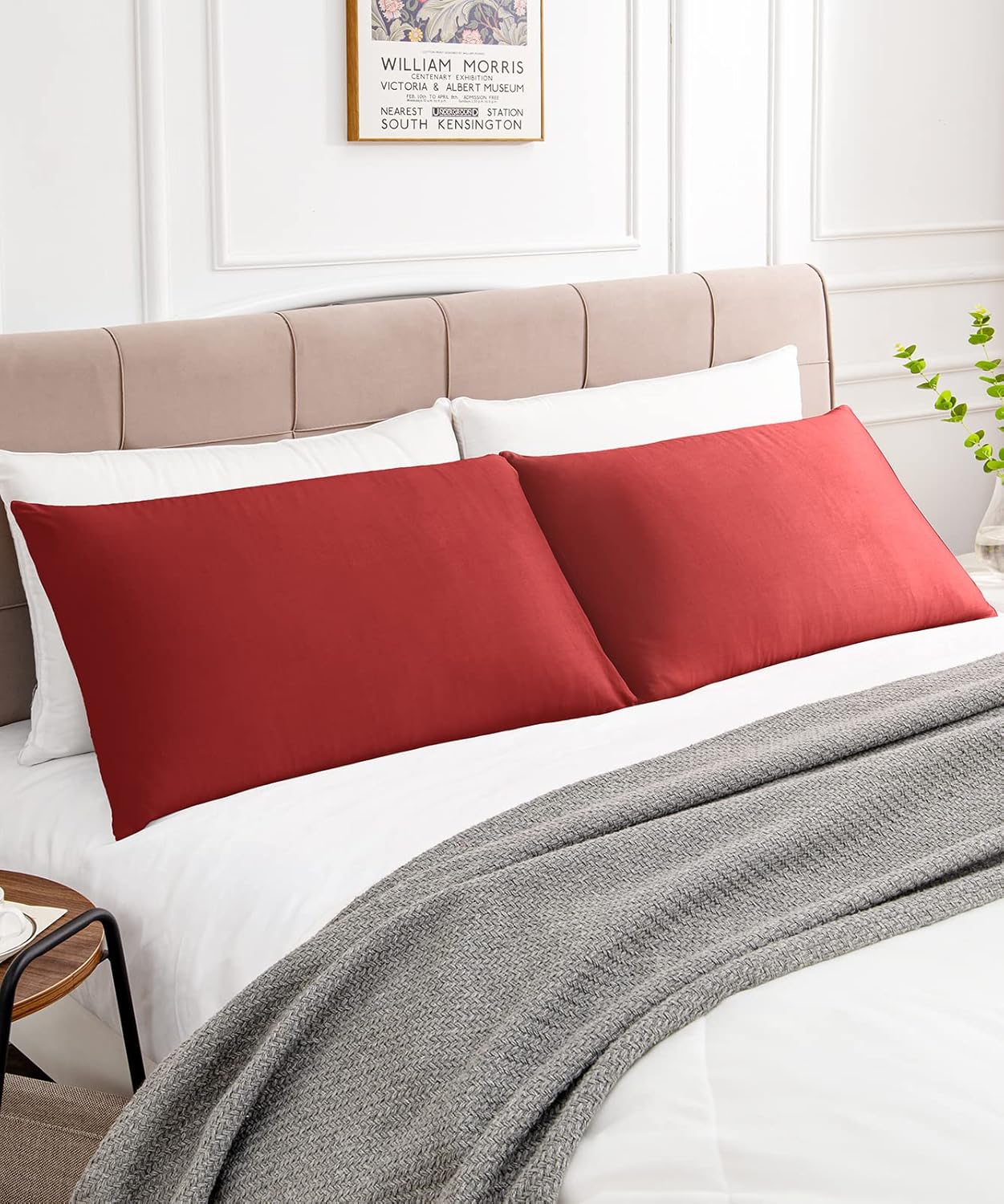 Warmstar Cotton Pillow Cases Queen Size Set of 2, 600 Thread Count Pillowcases 20x30 Inches, Soft Long Staple Cotton Pillowcases Breathable with Envelope Closure,Wine Red