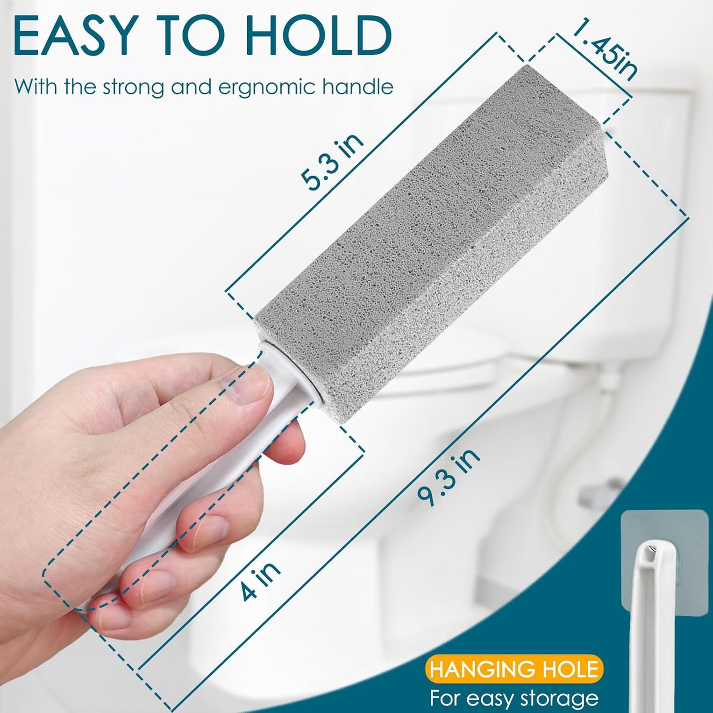 20 Pack Pumice Stone Toilet Bowl Cleaner Pumice Stone with Handle for Toilet Cleaning, Remove Limescale, Rust, Cleaning Supplies for Toilet, Pool, Bathroom, Sink