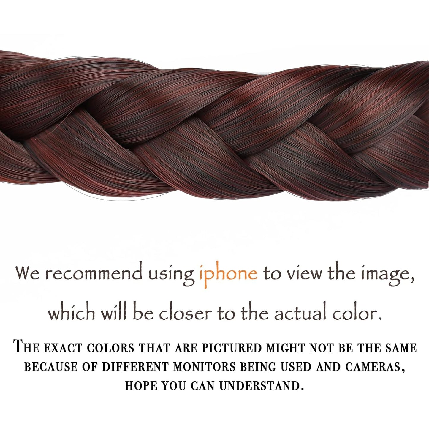 DIGUAN Width 0.9 inches Synthetic Hair Plaited Headband Braid With Teeth Hair Band Accessories for Women Girl (Plum Burgundy)