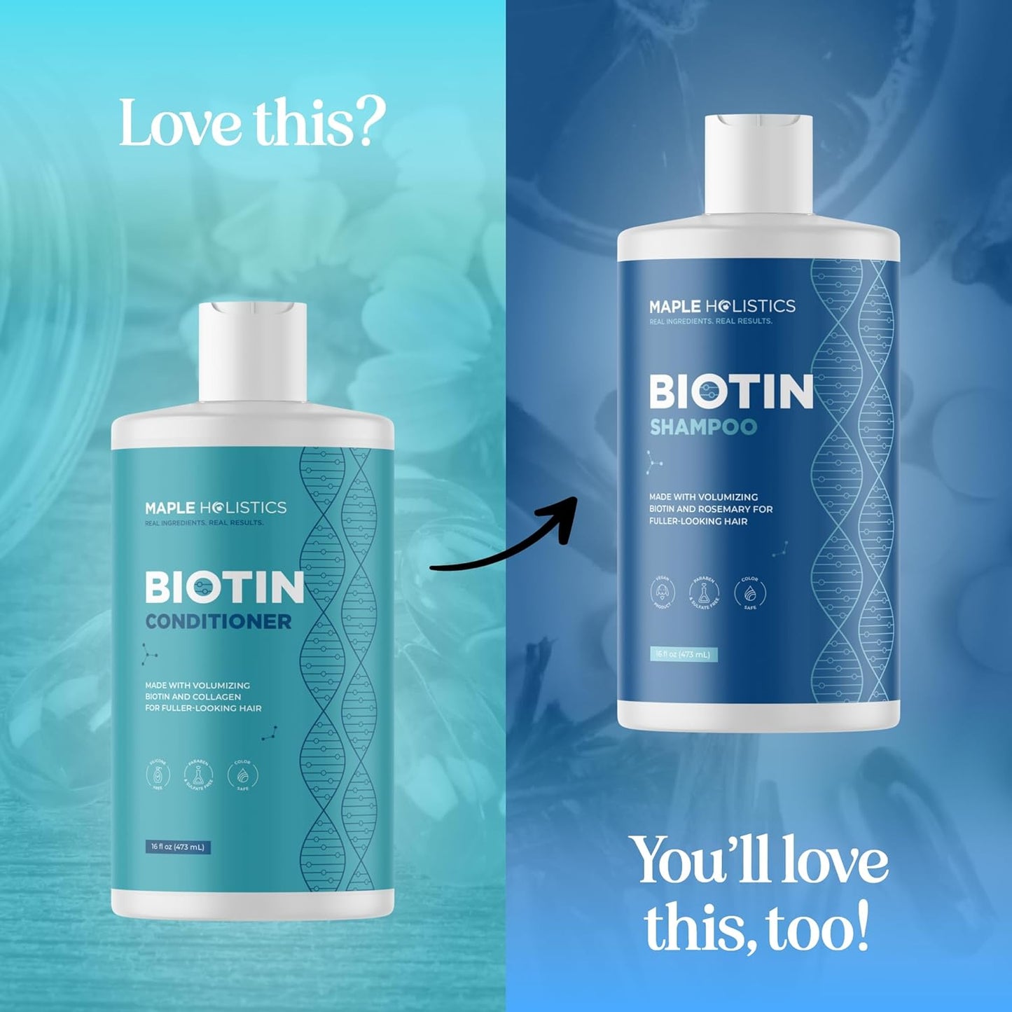 Biotin Conditioner for Thinning Hair - Volumizing Conditioner for Fine Thin & Weak Hair - Sulfate Paraben & Silicone Free with Nourishing Plant Proteins Argan Oil Green Tea & B Vitamins (16 Fl Oz)
