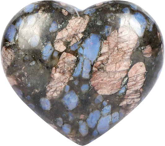 Artistone 2 Inch Glaucophane Stone Crystal Heart Healing Crystals Heart Stones Polished Pocket Love Gemstones Chakra Balancing Meditation Massage Gift