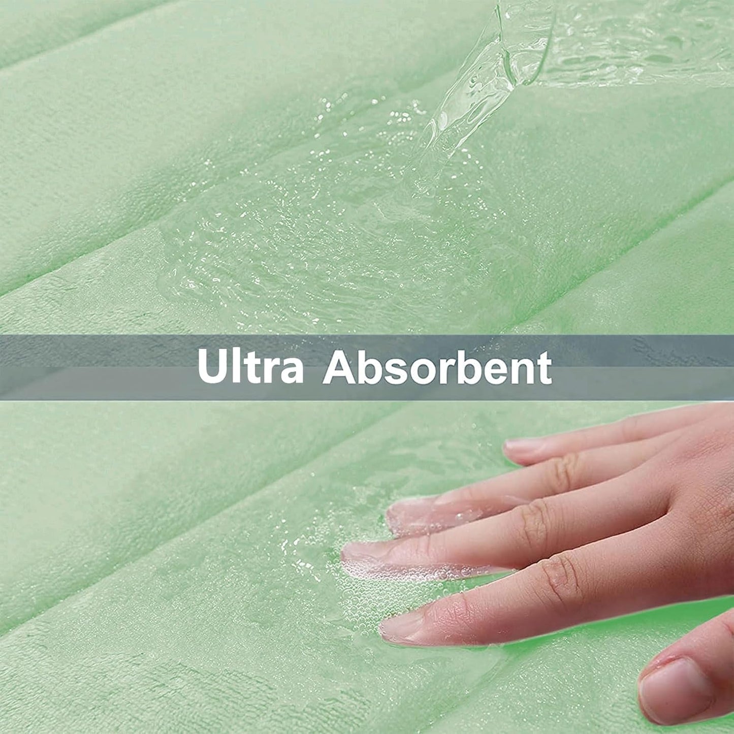 Buganda Memory Foam Bath Mat, 59" x 34", Ultra Soft and Non-Slip Bathroom Rugs, Water Absorbent and Machine Washable Bath Rug Runner for Bathroom, Shower, and Tub, Sage Green