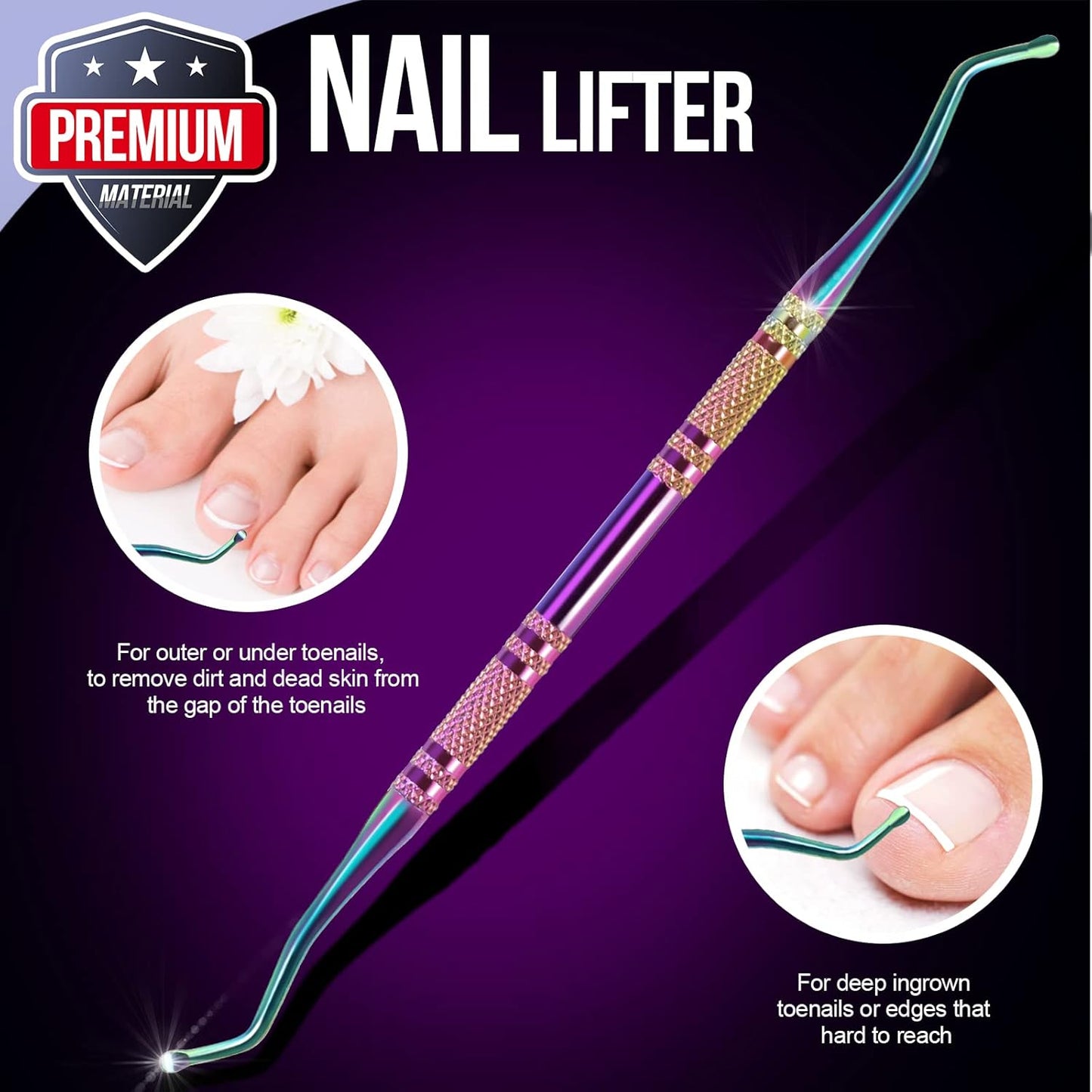 FANDAMEI Cuticle Kit, 4 PCS Nail Care Kit, Manicure Pedicure Tools, Nail Cuticle Nippers, Ingrown Toenail Tools Kit, Toenail File and Lifters Stainless Steel, Nail Lifter, Nail Cuticle Pusher