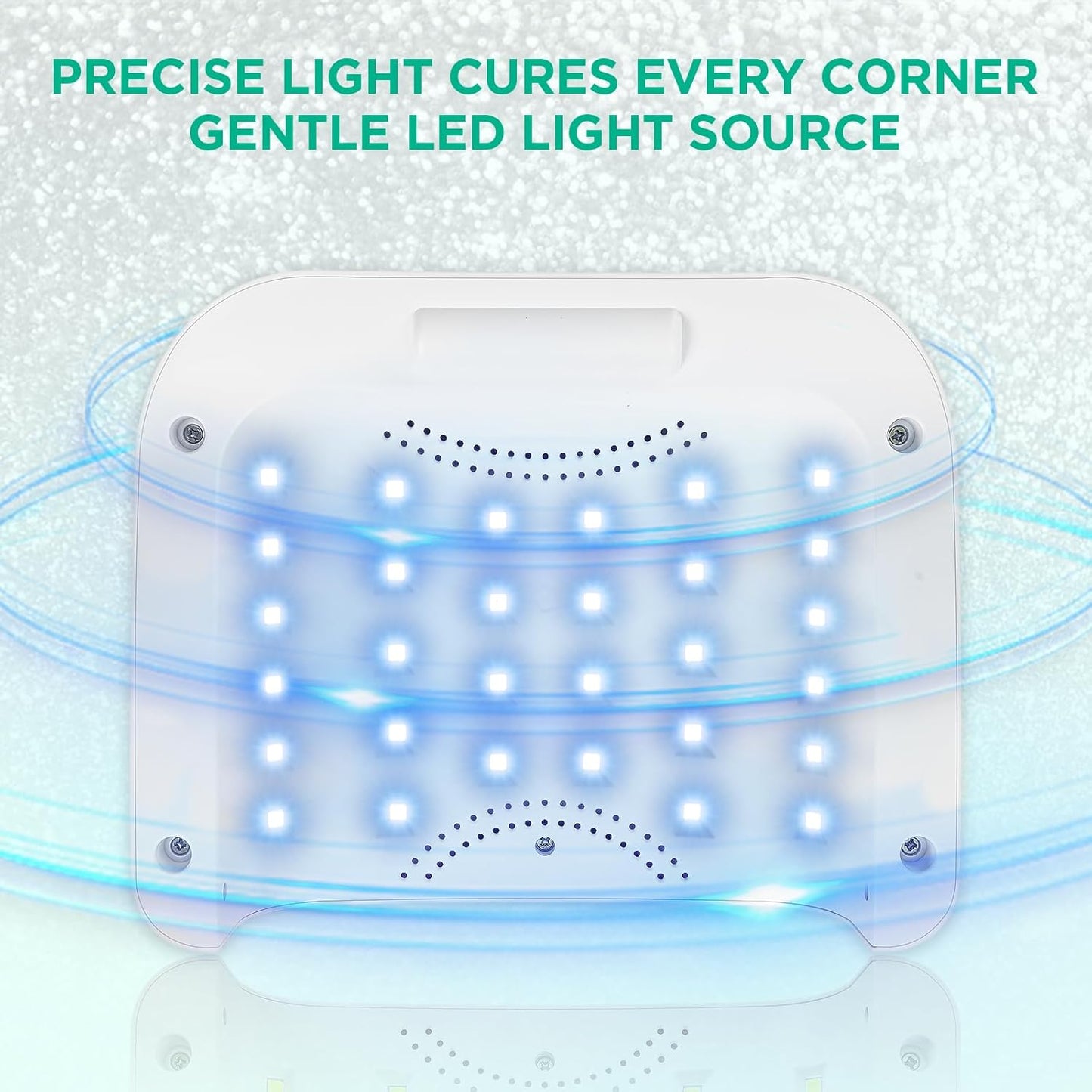 Aedavey Cordless Nail Lamp, Rechargeable UV Nail Lamp for Gel Nails, LED Nail Lamp with 4 Timer Modes, Gel Nail Light Decorate with Sparkling Nail Rhinestones Diamond (Sparkly Green Diamond)