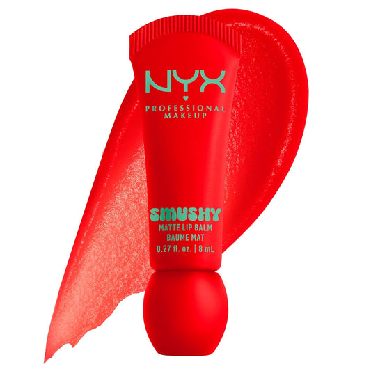 NYX PROFESSIONAL MAKEUP Smushy Matte Lip Balm, Tinted Lip Moisturizer with Soft, Matte Finish - Soft Sorbet (Orange)