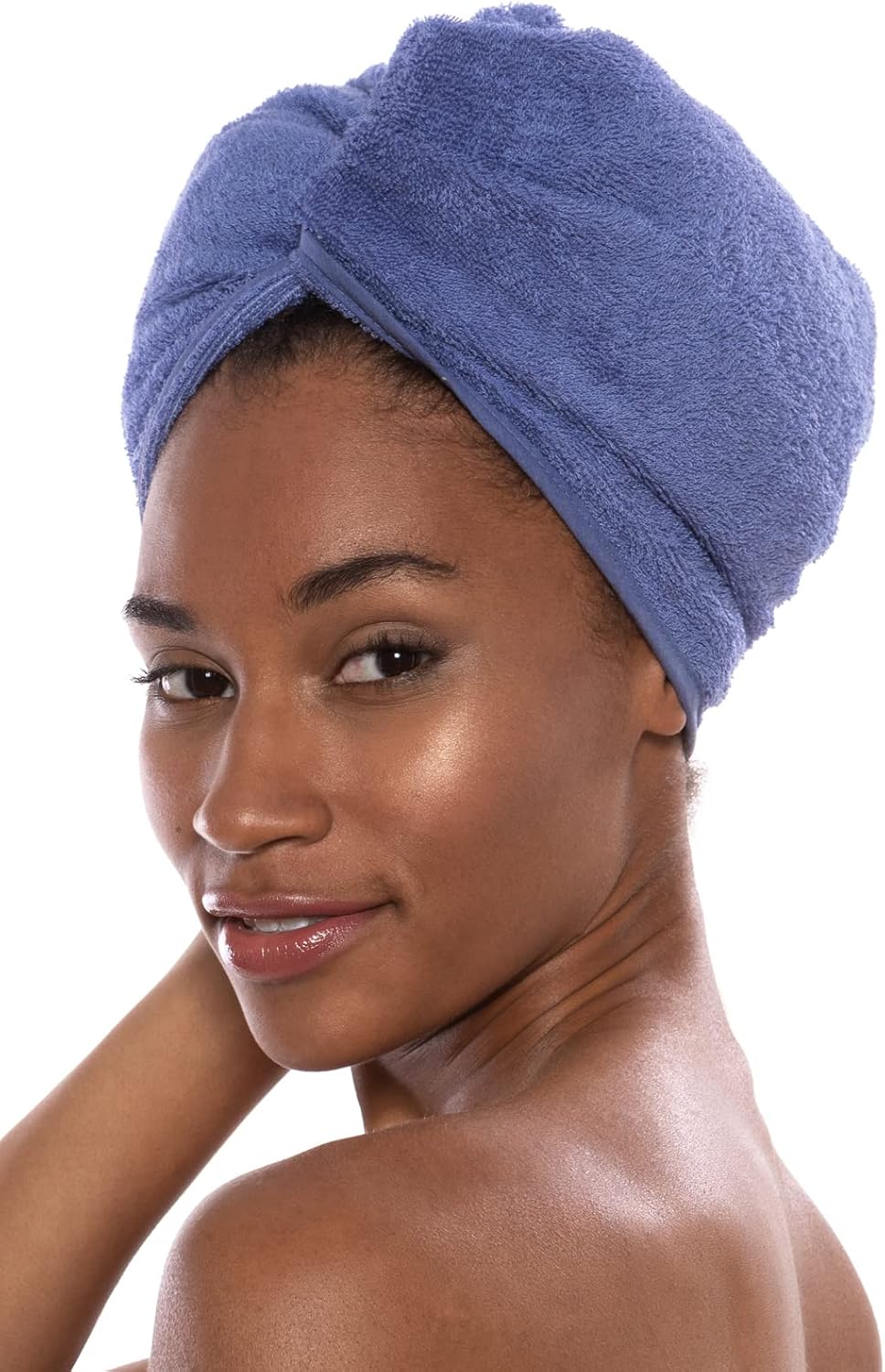 Texere Women's Bamboo Viscose Hair Towel (Tya, Kashmir Blue, U)