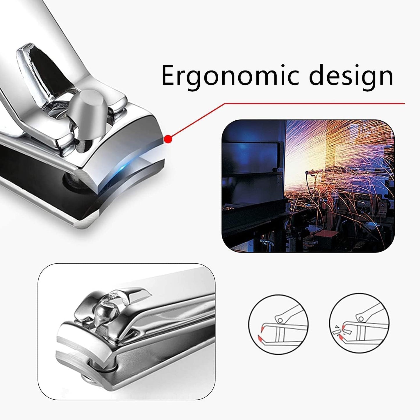 Manicure Set Nail Clipper Set Women Men Stainless Steel Toe Finger Nail Clippers Kit Personal Care Tools with Portable Travel Case Manicure Tools Grooming Kit for Women Men Friends(Red)