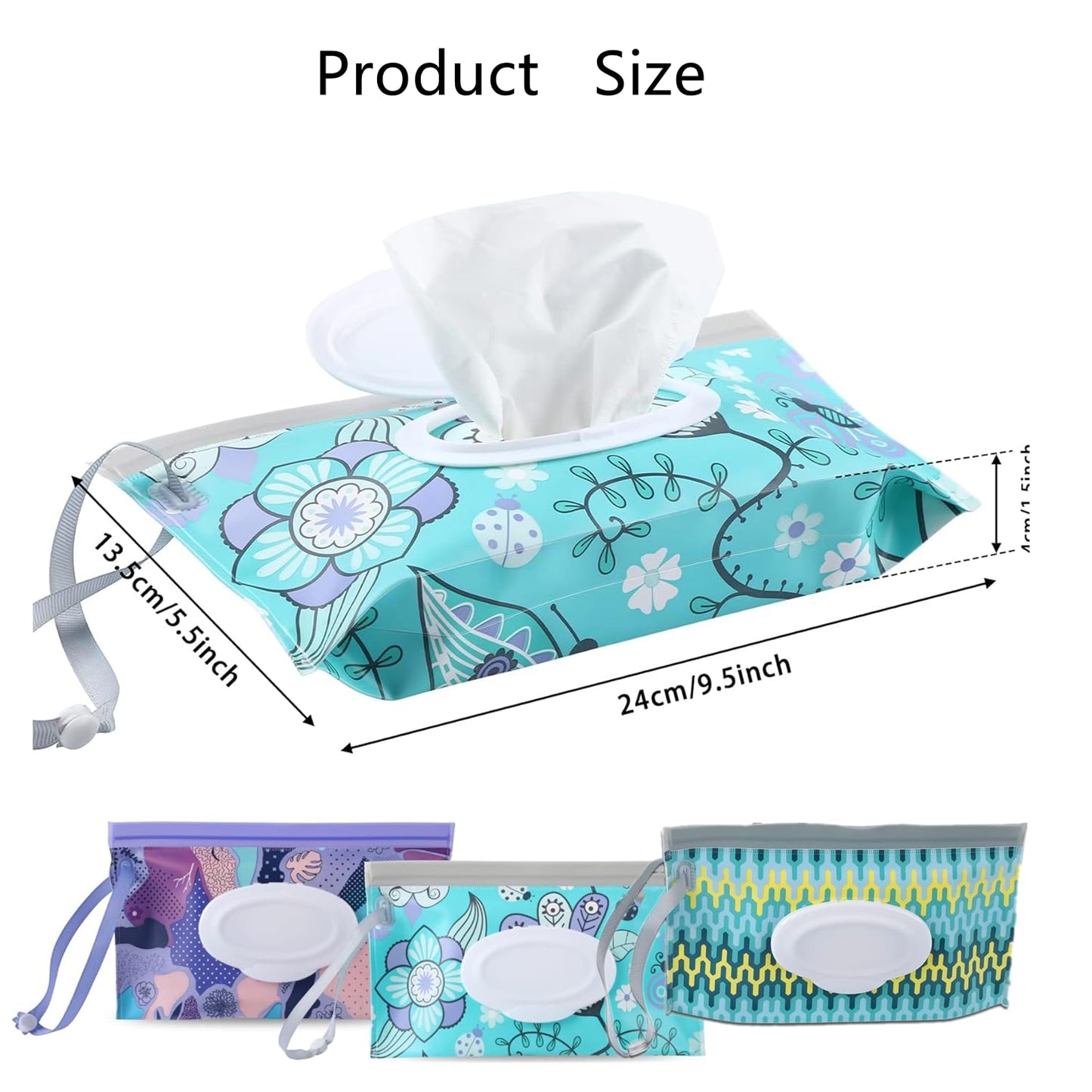 3Pack Baby Wipes Dispenser,Portable Refillable Travel Wet Wipe Pouch,Wipe Container for Bathroom,Car,Travel,Outdoor Camping Sports,Pet Nursery Care,Gifts for Baby Showers of New Parents