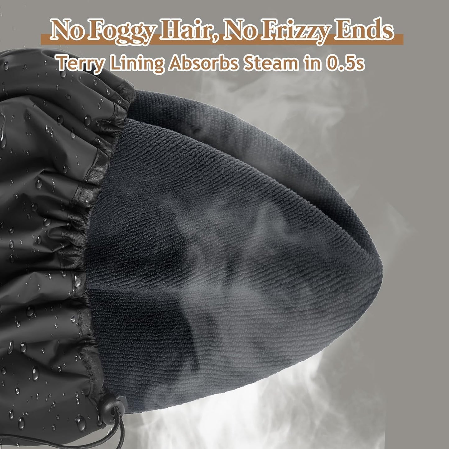 2 Pcs 15" XL Extra Large Terry Lined Shower Cap, Adjustable Dual Waterproof Shower Cap for Women Reusable Soft Hair Cap Bath Cap for Long Braids, Thick Hair, Locs, Curly Hair