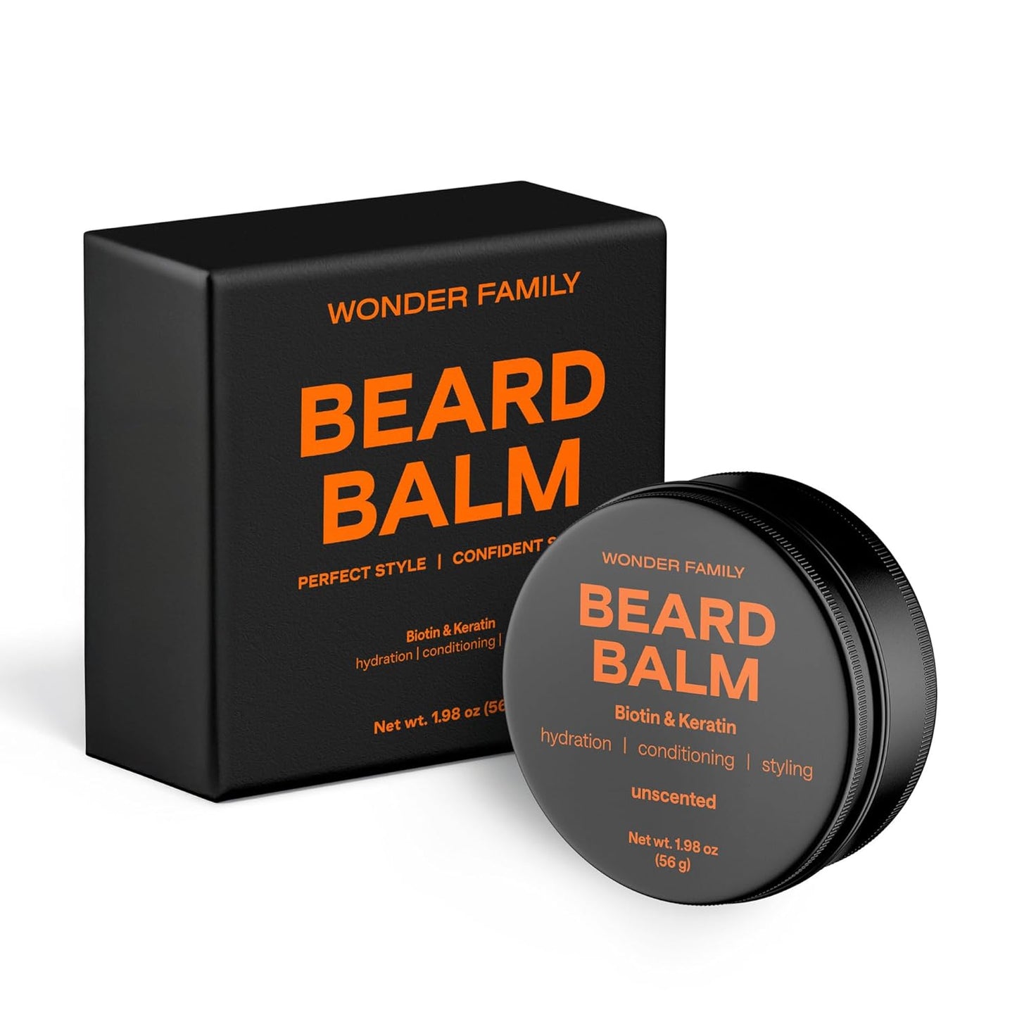 Beard Balm for Men – Beard Leave in Conditioner with Beeswax, Biotin & Keratin – Moustache and Beards Straightener – Use with Wash, Oil, and Mustache Wax – For Growth, Grooming, Shaping – 2 Oz