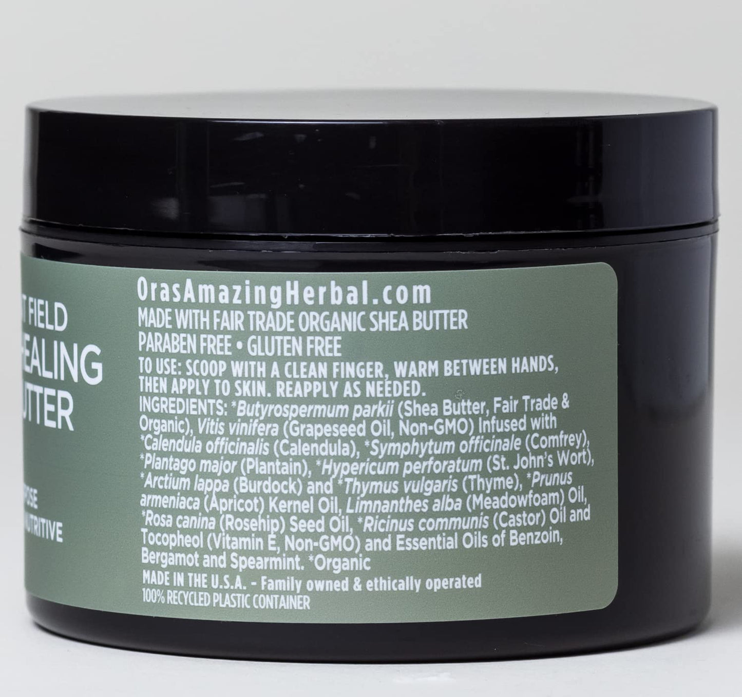 Ora's Amazing Herbal Ultra Healing Body Butter, Intensive Moisturizer For Dry Skin, Spearmint & Bergamot Essential Oil, 2 oz, Peppermint Field Scent
