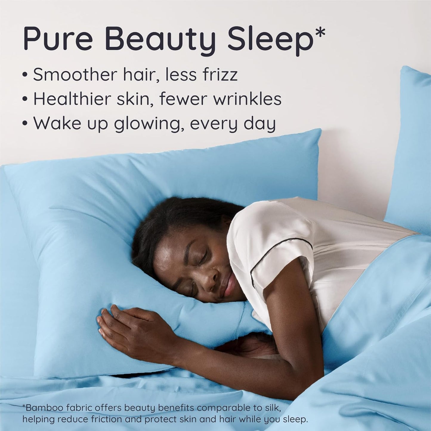 Bambaw 100% Viscose Derived from Bamboo Pillowcases King Size – Set of 2 Cooling Pillow Cases King with Envelope Closure, Soft Pillow Cases, Cool Pillow Cases for Hot Sleepers (Dream Blue)