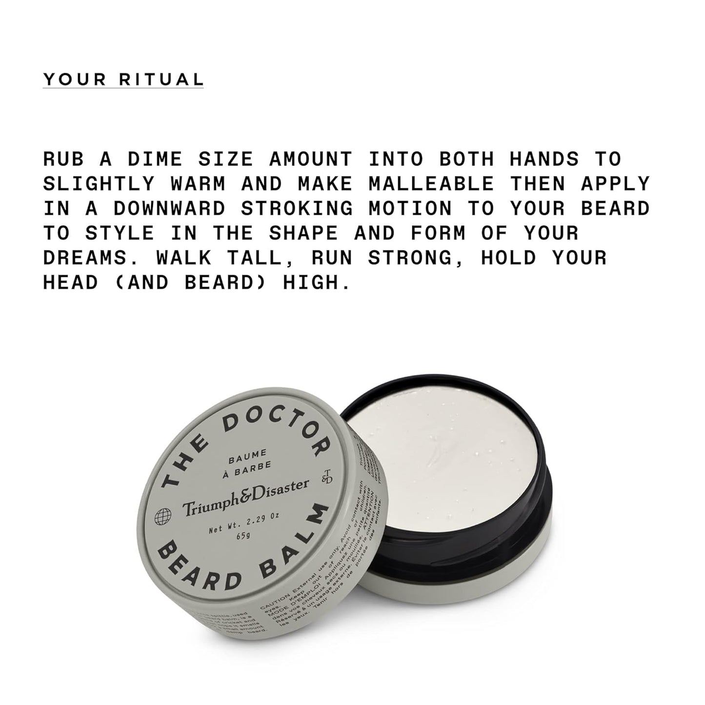 TRIUMPH & DISASTER | The Doctor Beard Balm | Firm Hold & Non-Greasy - Natural Finish, 2.29 oz