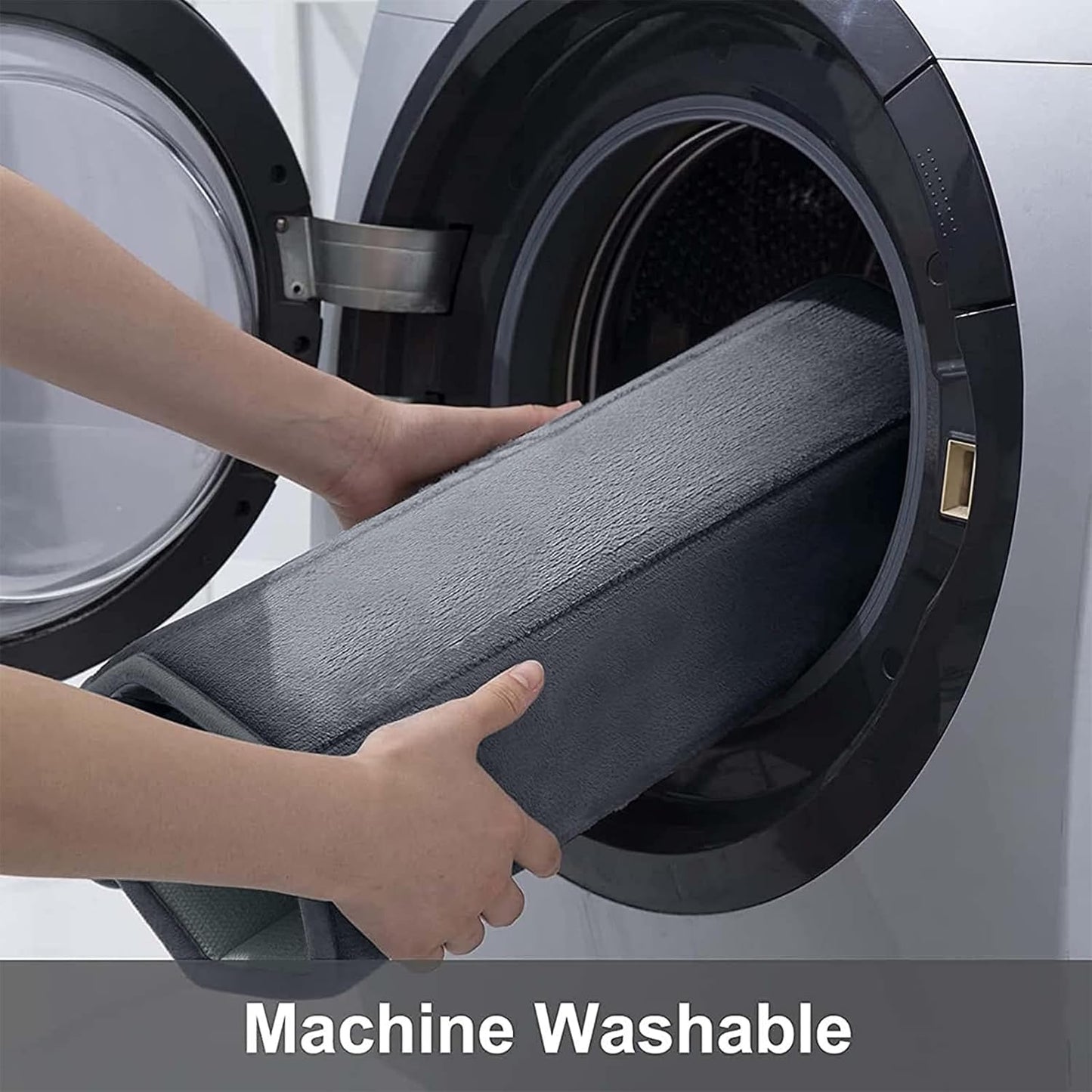 Buganda Memory Foam Bath Mat, 70" x 24", Ultra Soft and Non-Slip Bathroom Rugs, Water Absorbent and Machine Washable Bath Rug Runner for Bathroom, Shower, and Tub, Dark Grey