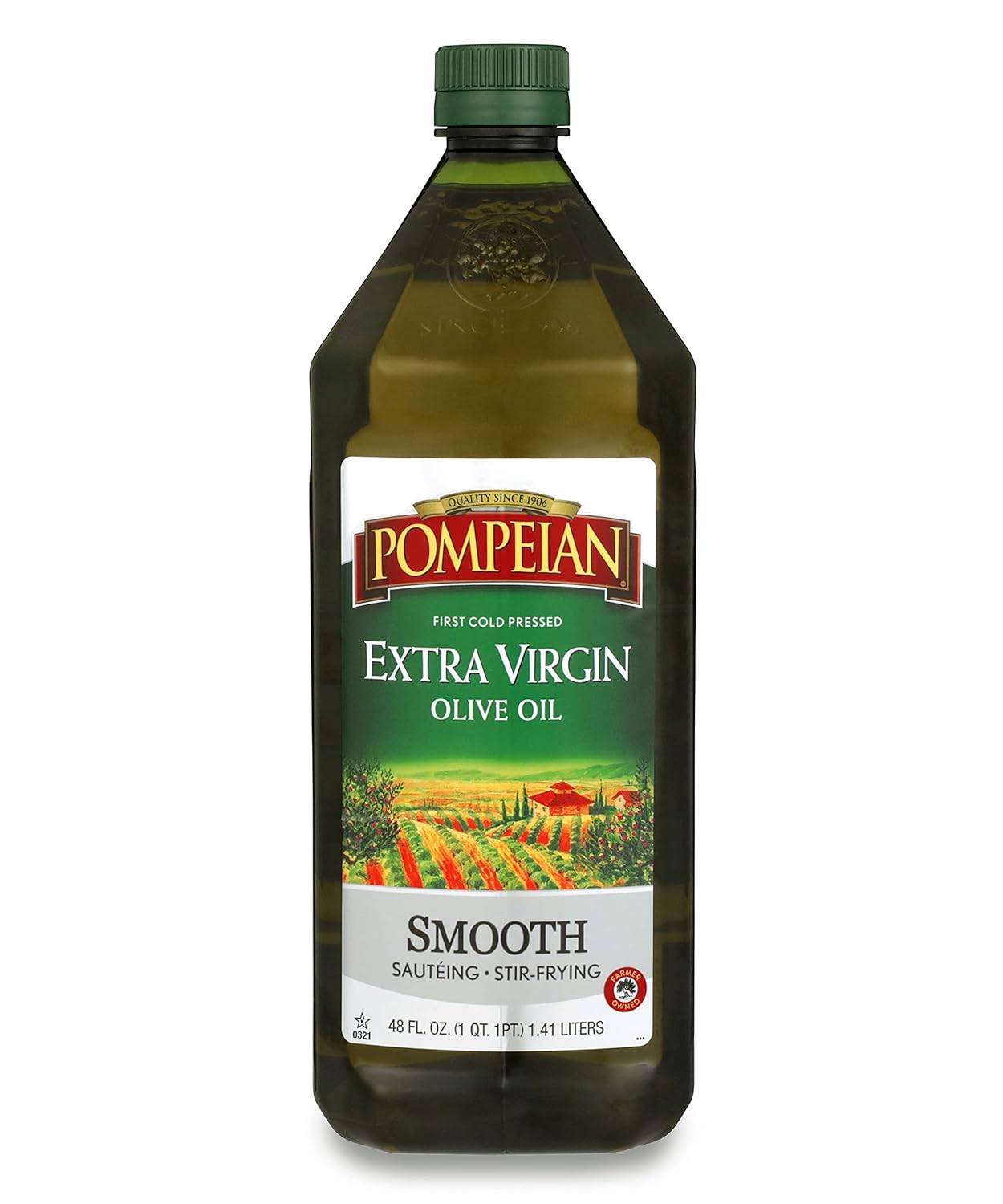 Pompeian Smooth Extra Virgin Olive Oil, Contains Polyphenols, First Cold Pressed, 48 Fl Oz