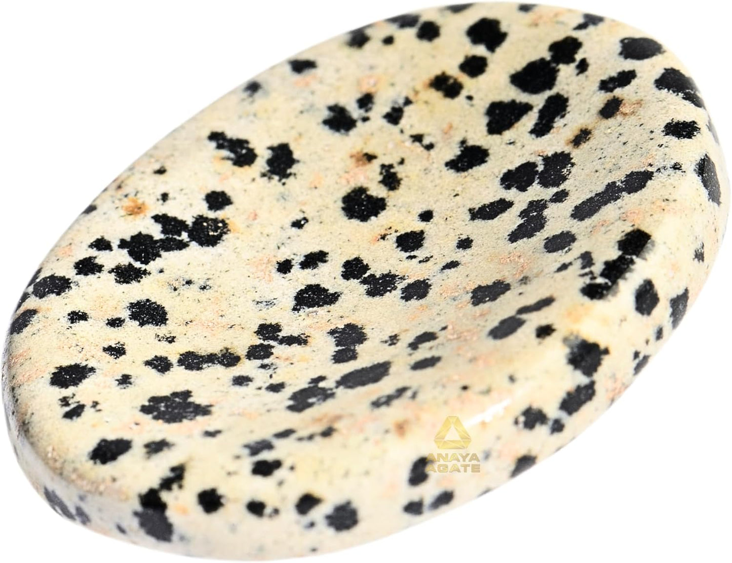 Dalmatian Jasper Worry Stones – Crystal Thumb Worry Stone for Anguish, Stress – Relaxing and Soothing Balance Stones for Meditation, Stress Relief – Healing Stones and Crystals for Men and Women