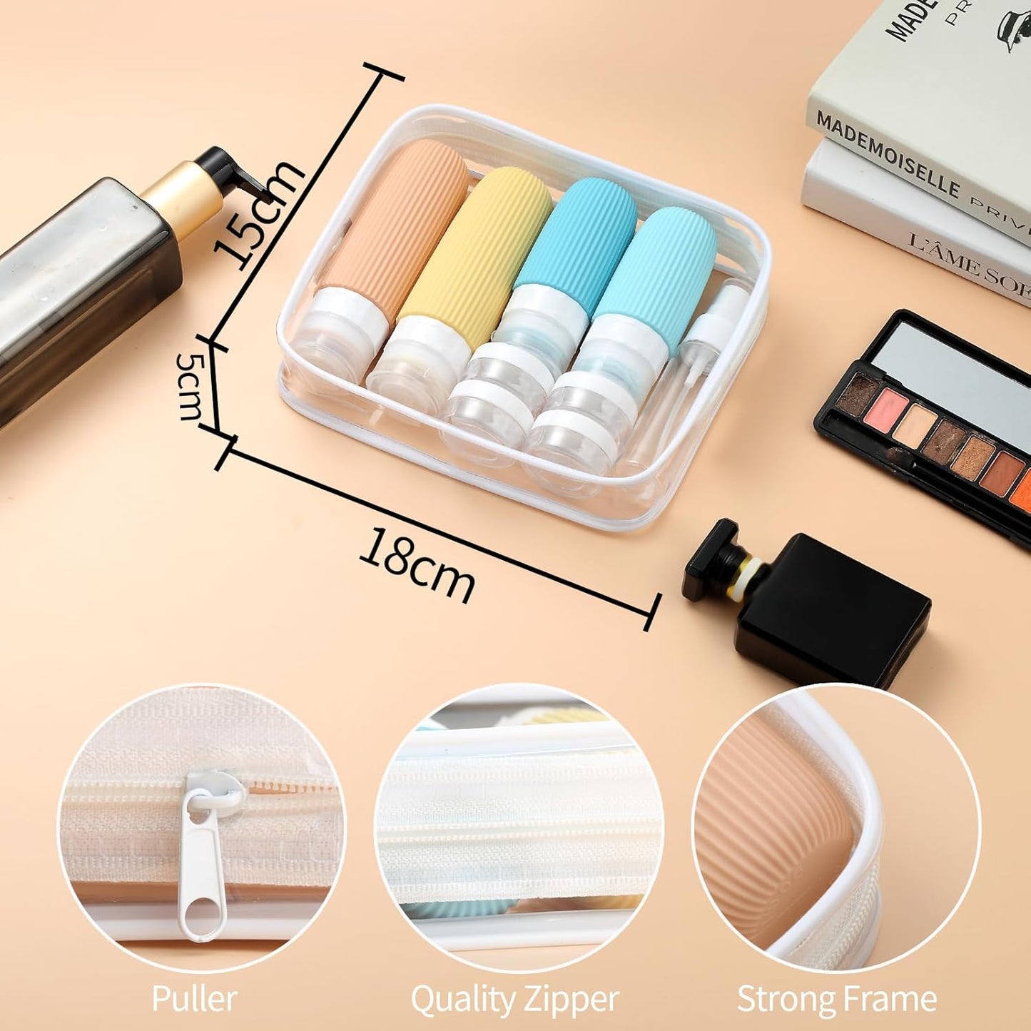 16 Pack Travel Bottles Set, TSA Approved Leak Proof Silicone Squeezable Containers for Toiletries, Refillable Travel Accessories for Conditioner, Shampoo, Lotion & Body Wash Accessories