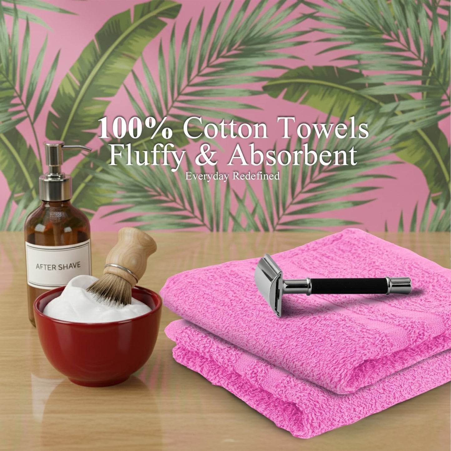 Hand Towels (Pack of 40) Pink Economy Towels Salon Towels - 100% Cotton Spa Towel – 16 x 27 Inches Highly Absorbable, Facial, Gym, Hair, Face Towels Bulk