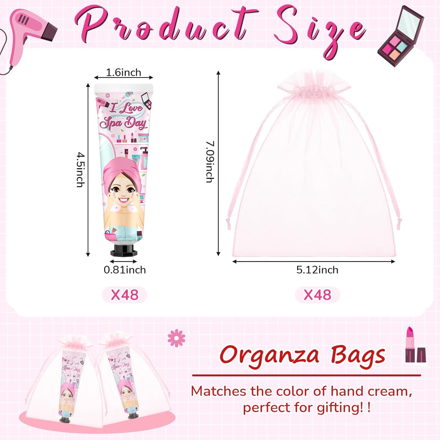 48 Sets Spa Hand Cream Gifts Bulk Baby Shower Hand Cream Travel Size Lotion Bulk Fall Thanksgiving Party Supplies Favors Birthday Wedding for Guest