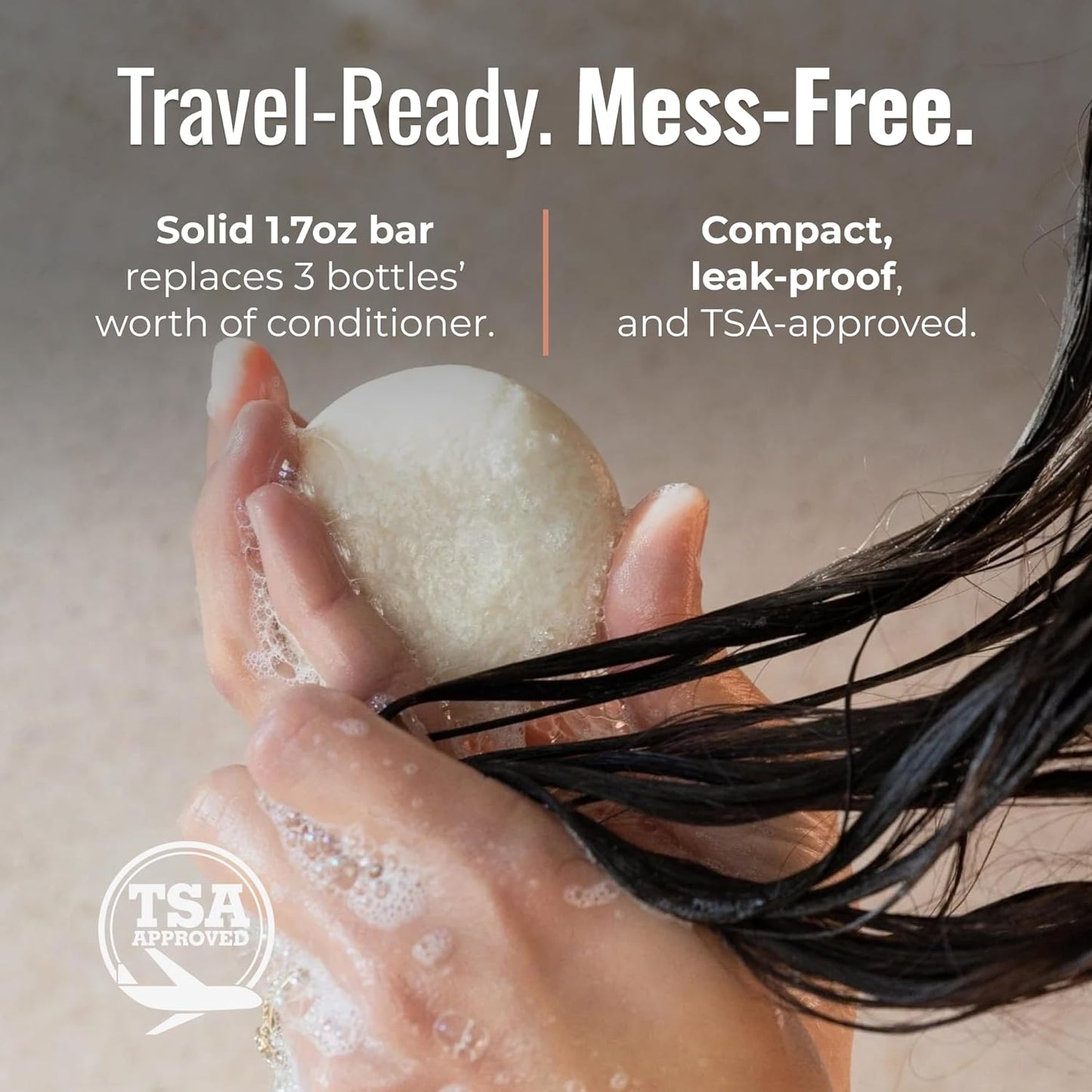 Peppermint Breeze Conditioner Bar, Vegan Solid Hair Conditioner for Oily Hair, Dandruff & Psoriasis, with Refreshing Peppermint, Zero Waste, Travel-Friendly