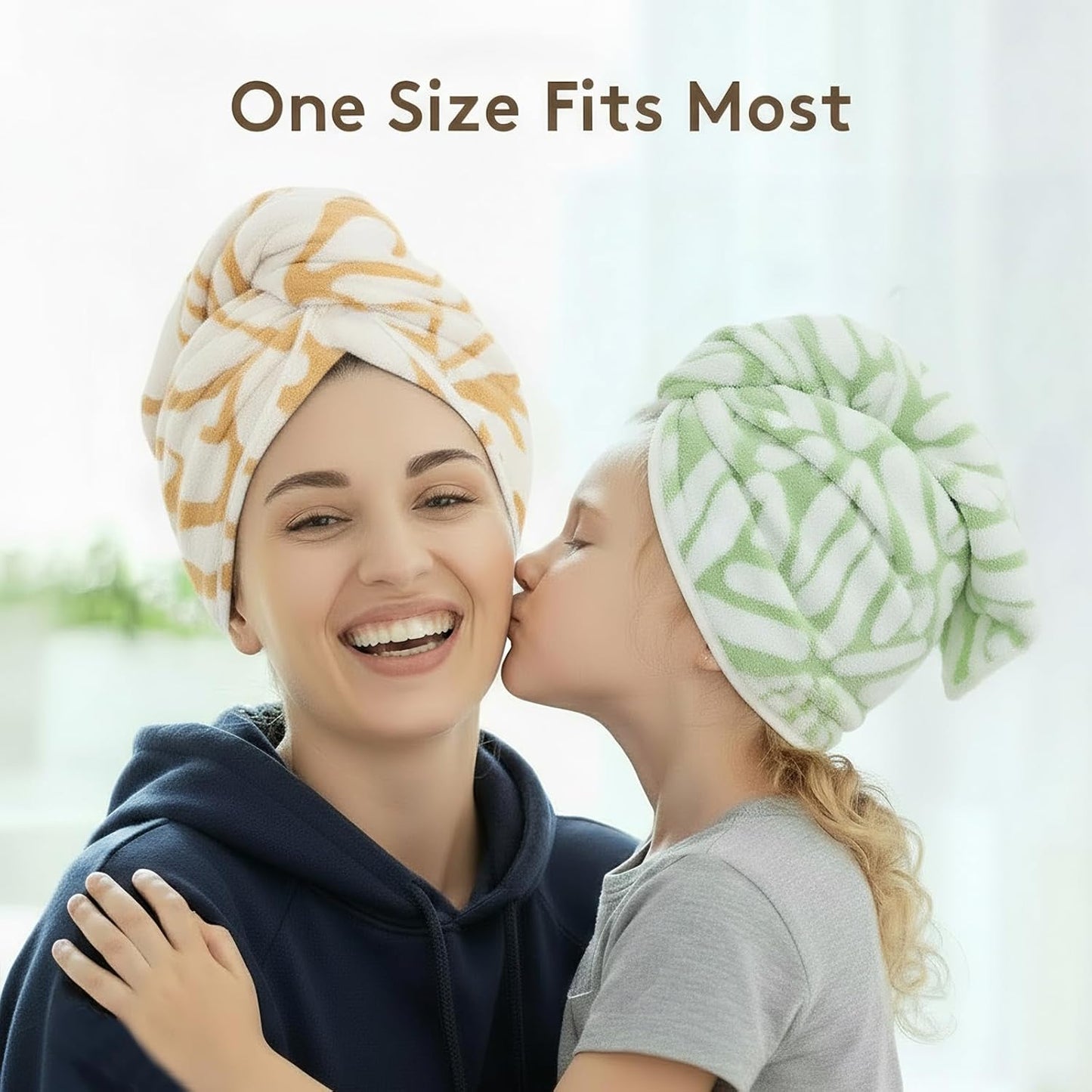 2-Pack Women's Microfiber Hair Towel Wrap: 50% Faster Drying, Ultra - Absorbent & Anti - Frizz for Long and Curly Hair! 16 * 26 Inches Oversized, Lightweight for Travel, Gym, Spa & Home Use