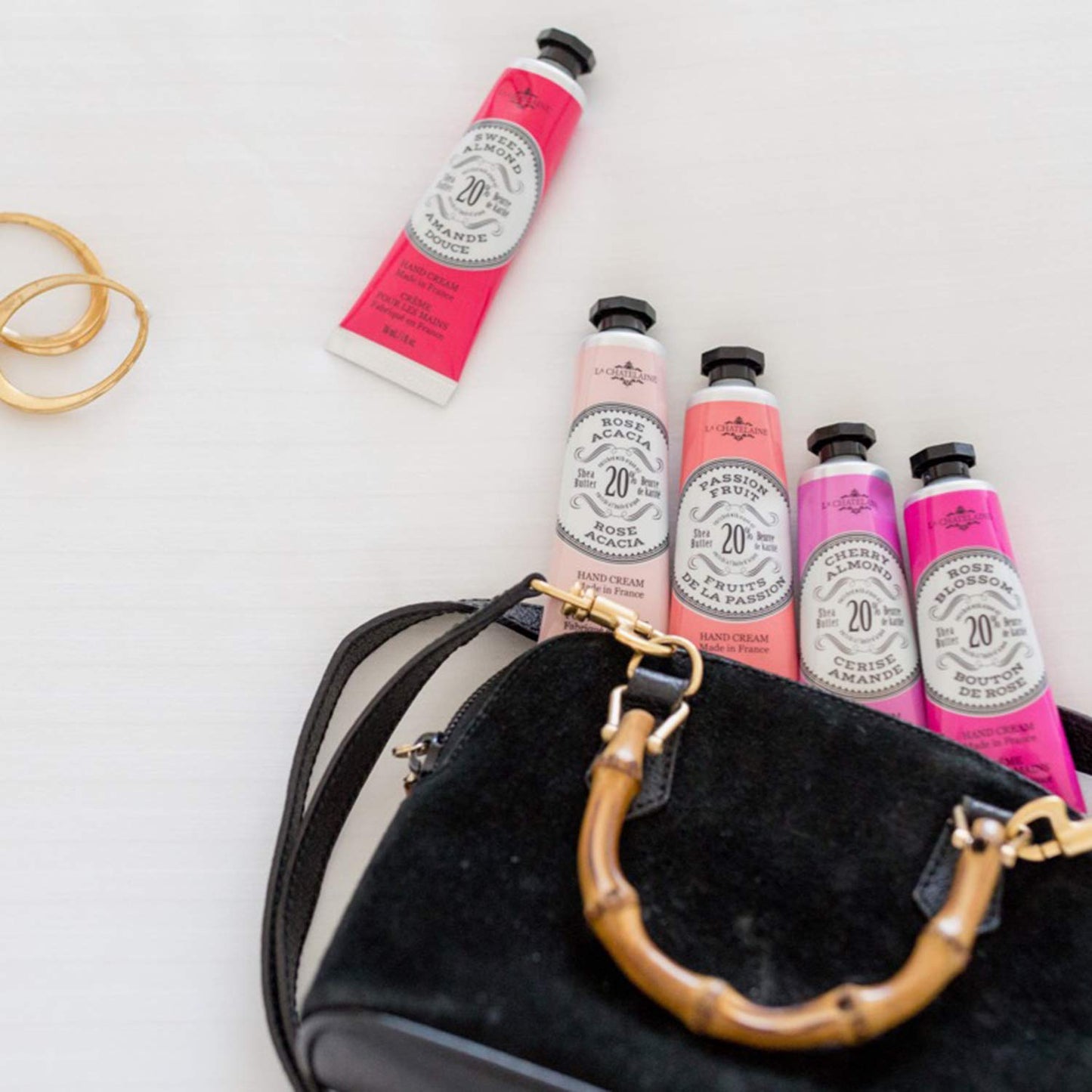 La Chatelaine 20% Shea Butter Hand Cream Travel Size, Organic Argan Oil, Moisturizing, Nourishing, Repairing, Extra-Rich Hand Lotion, Made in France, Paraben Free, 1 oz / 30ml (Sweet Almond)