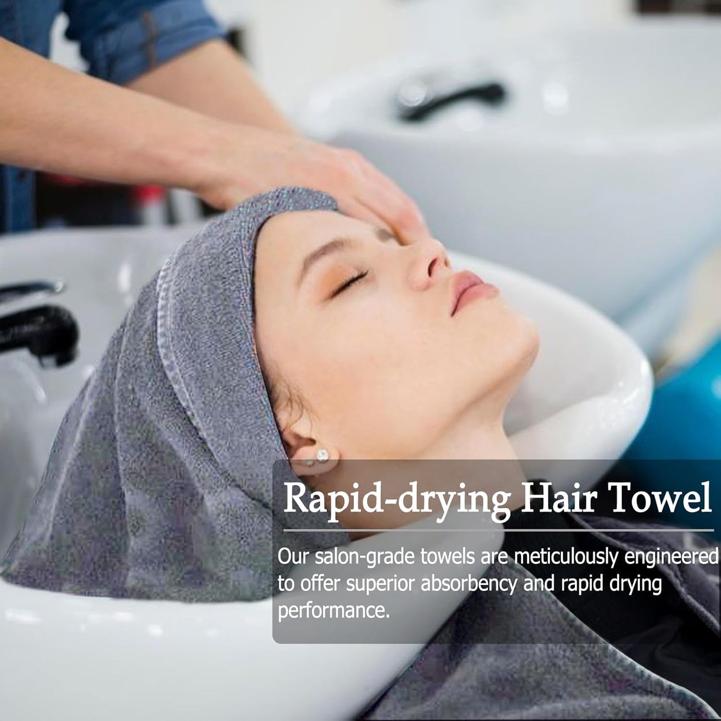 Grey Salon Towels, Super Soft and Absorbent Microfiber Hair Towel for Salon, Bath, Spa, Pool and Home, 27 inch X 16 inch (Grey - 6 Pack)