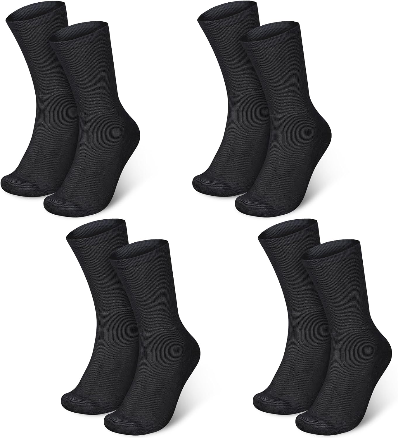 4 Pairs Cotton Soft Eczema Socks Black Hydrating Moisturizing Therapy Cotton Socks Eczema Relief for Adult Wet Wrap Non Itch Soft Feet Treatment