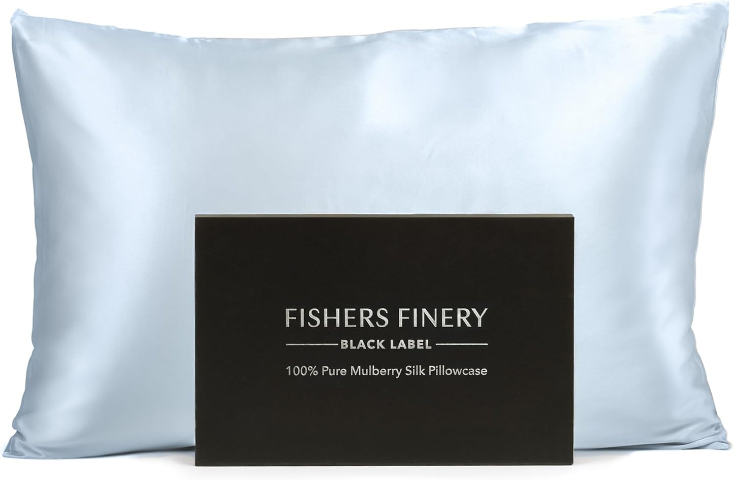 Fishers Finery 30mm 100% Pure Mulberry Silk Pillowcase, Quality Tested (Blue, Queen)