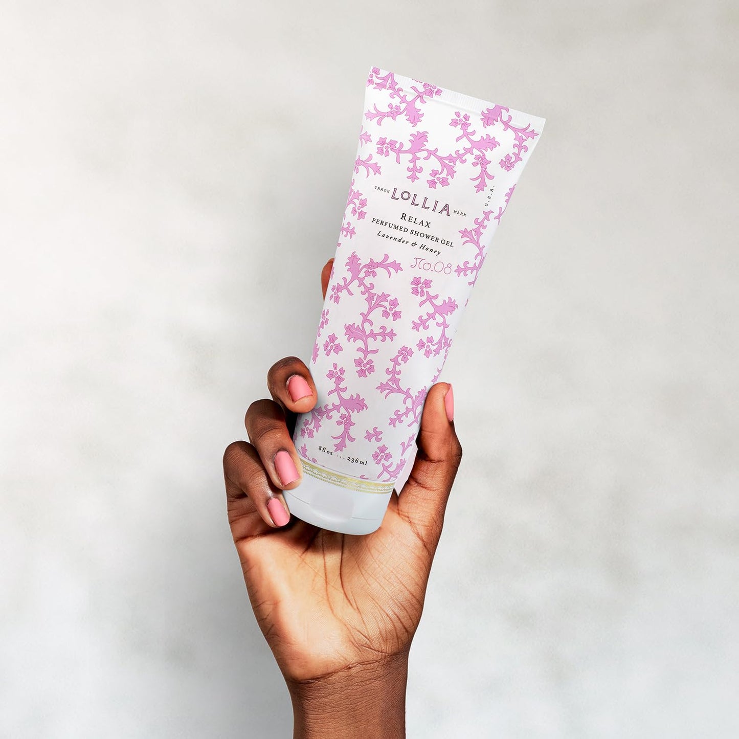 LOLLIA In Love Shower Gel, 8 fl oz, Classic Petals, Apple Blossom, Jasmine, & Living Rose, Luxury Shea Moisture Hydrating Women's Body Wash, Delicate & Relaxing Scented Bath Soap for Self Care