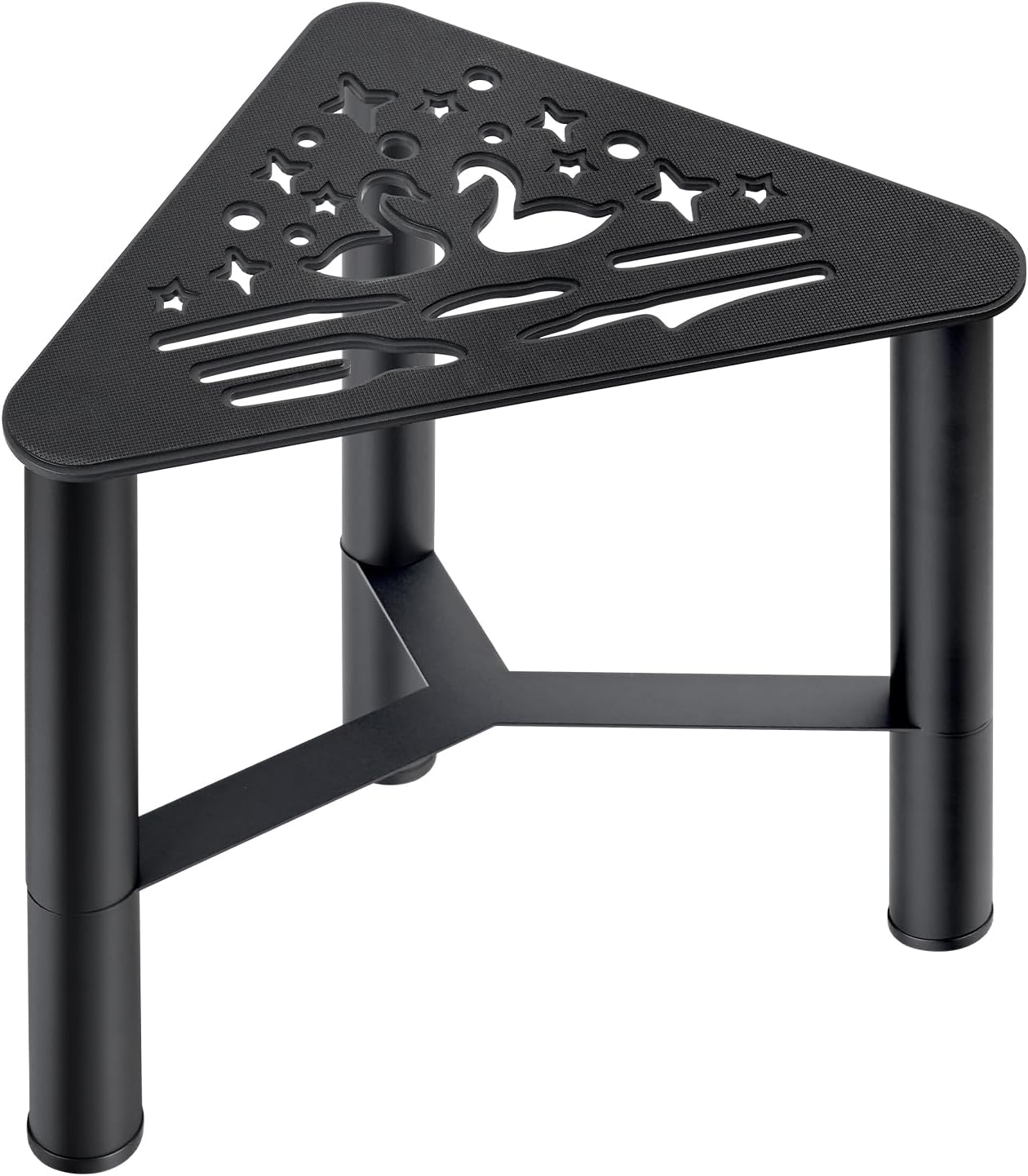 Metal Shower Foot Rest, Small Corner Shower Stool for Shaving Legs, Bathroom Bench for Inside Shower- Small Step Stools to Sit on, Bath Seat Shower with Storage Shelf for Bathroom Spa(Black)