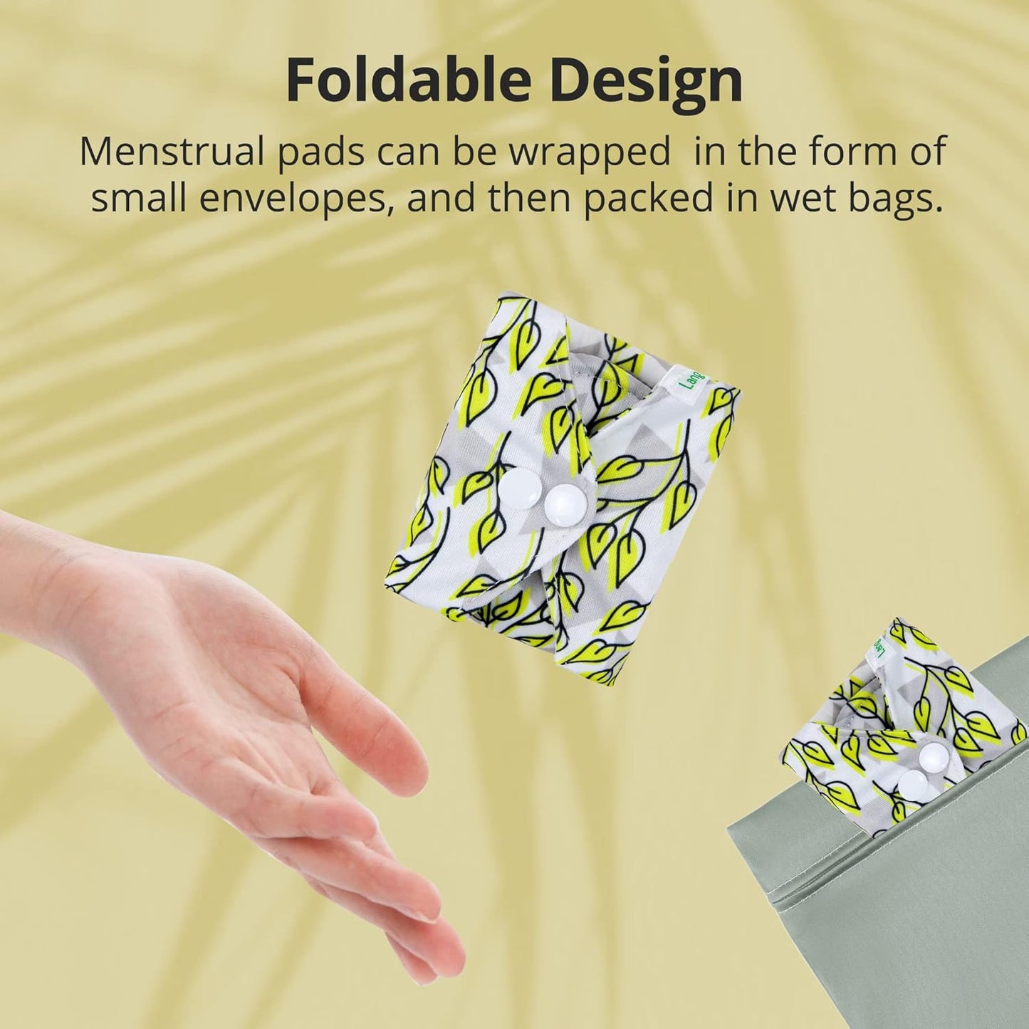 7pcs Set 1 pc Mini Wet Bag +6pcs Absorbent Reusable Sanitary Pads/Washable Cloth Menstrual Pads（Spring,L…