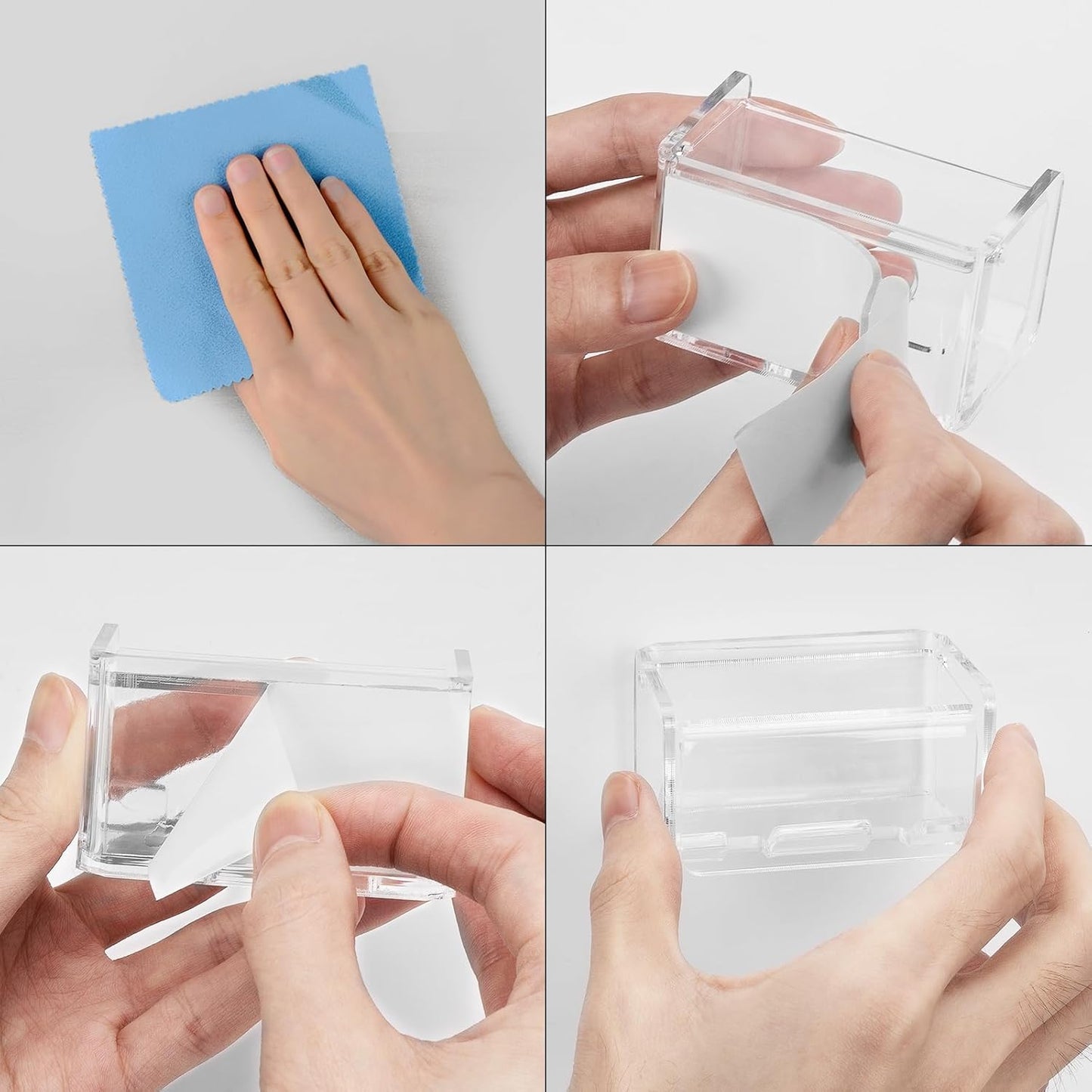 Toothbrush Holder Wall Mounted with Cover for Bathroom, 2 Slots Toothbrush Storage Organizer for Shower, Self Adhesive Toothbrush Hanger Rack for Dorm, Cabinet (Clear)