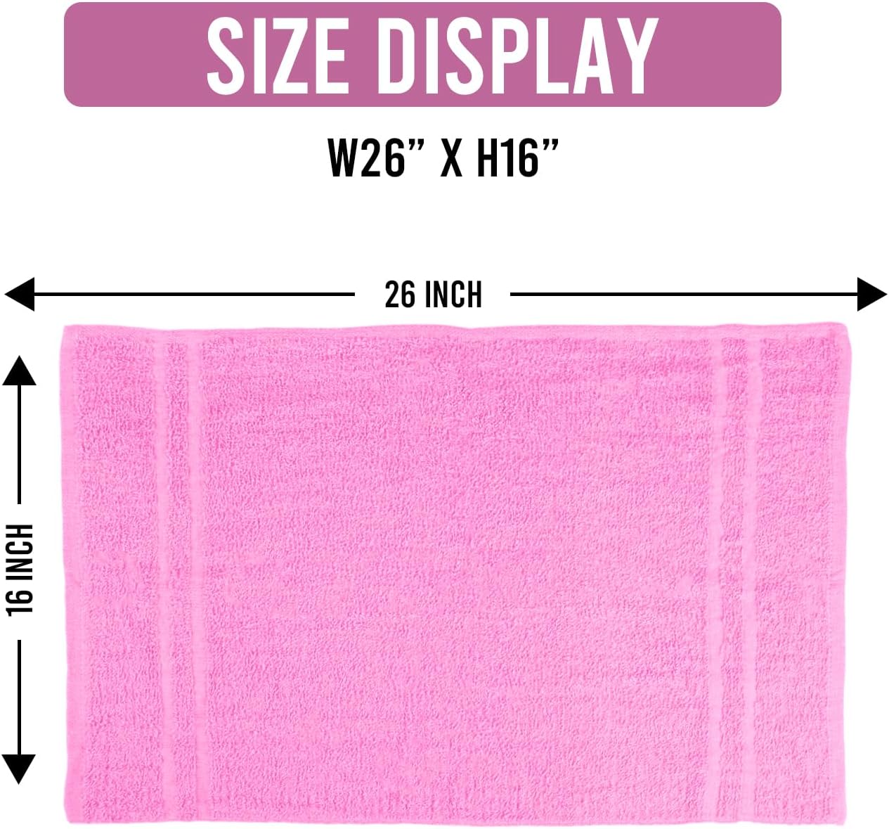 Hand Towels (Pack of 40) Pink Economy Towels Salon Towels - 100% Cotton Spa Towel – 16 x 27 Inches Highly Absorbable, Facial, Gym, Hair, Face Towels Bulk