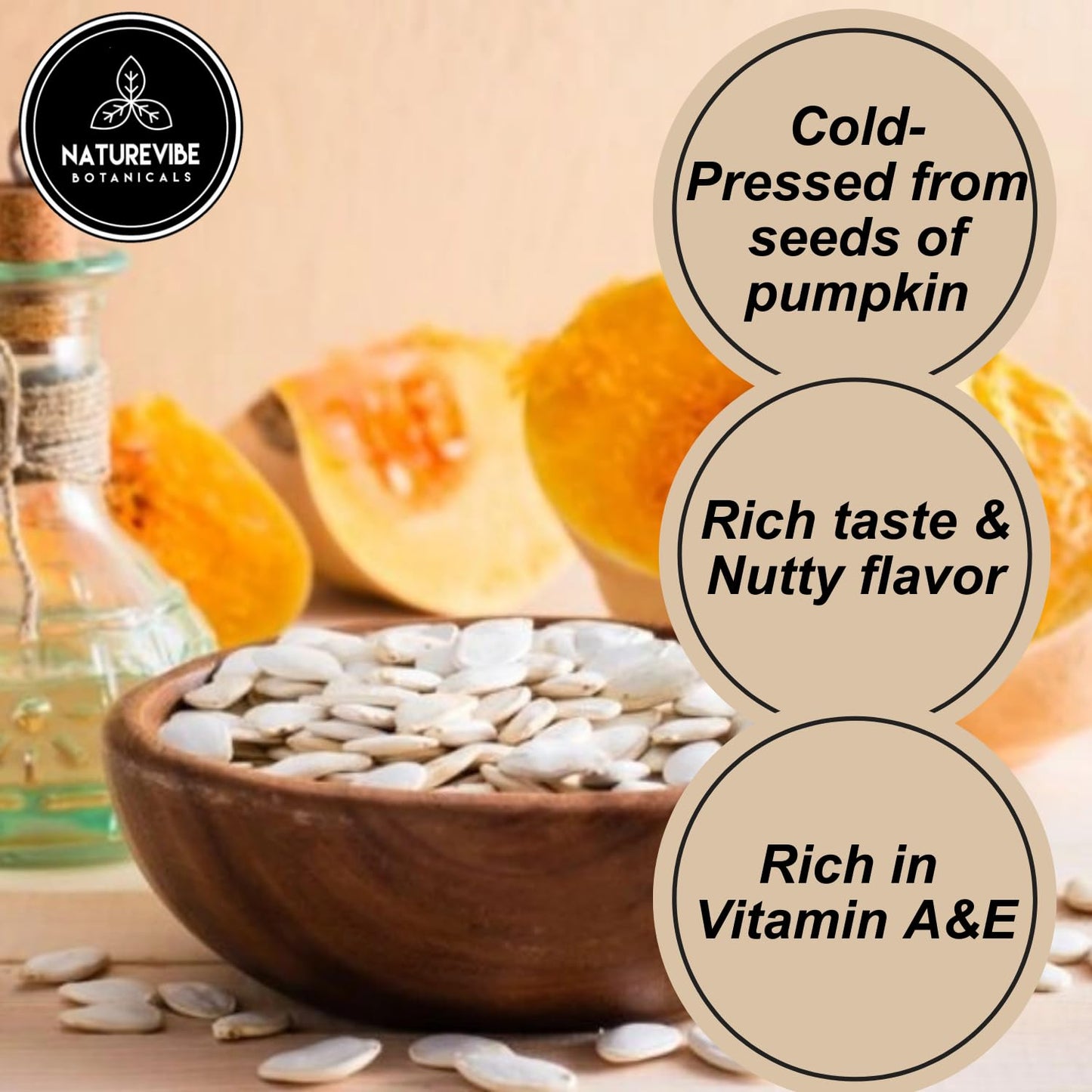 Naturevibe Botanicals Pumpkin Seed Oil 32oz and Golden Jojoba Oil 32oz | Oil Combo